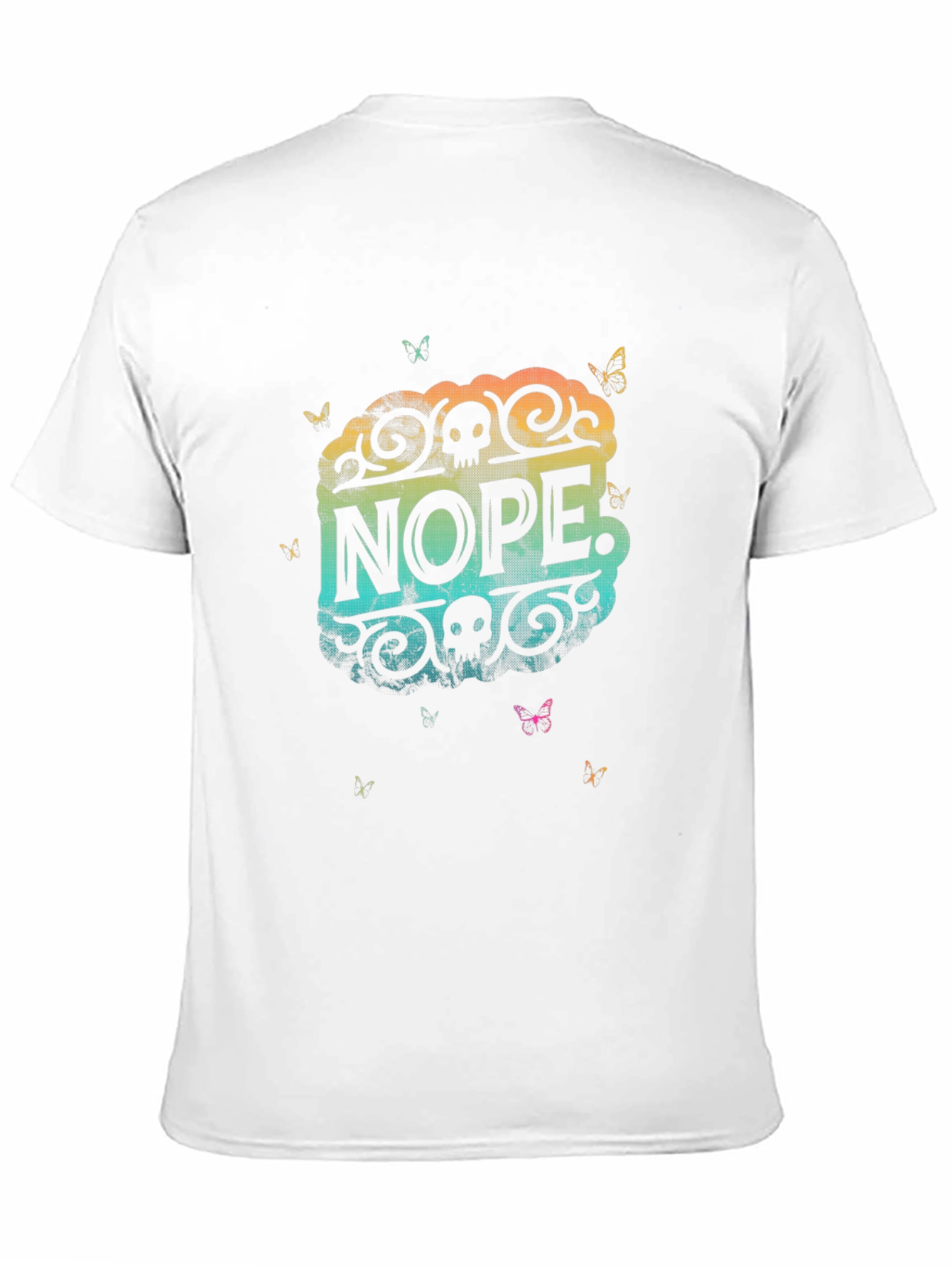 Nope. Skull Butterfly Graphic Black T-Shirt