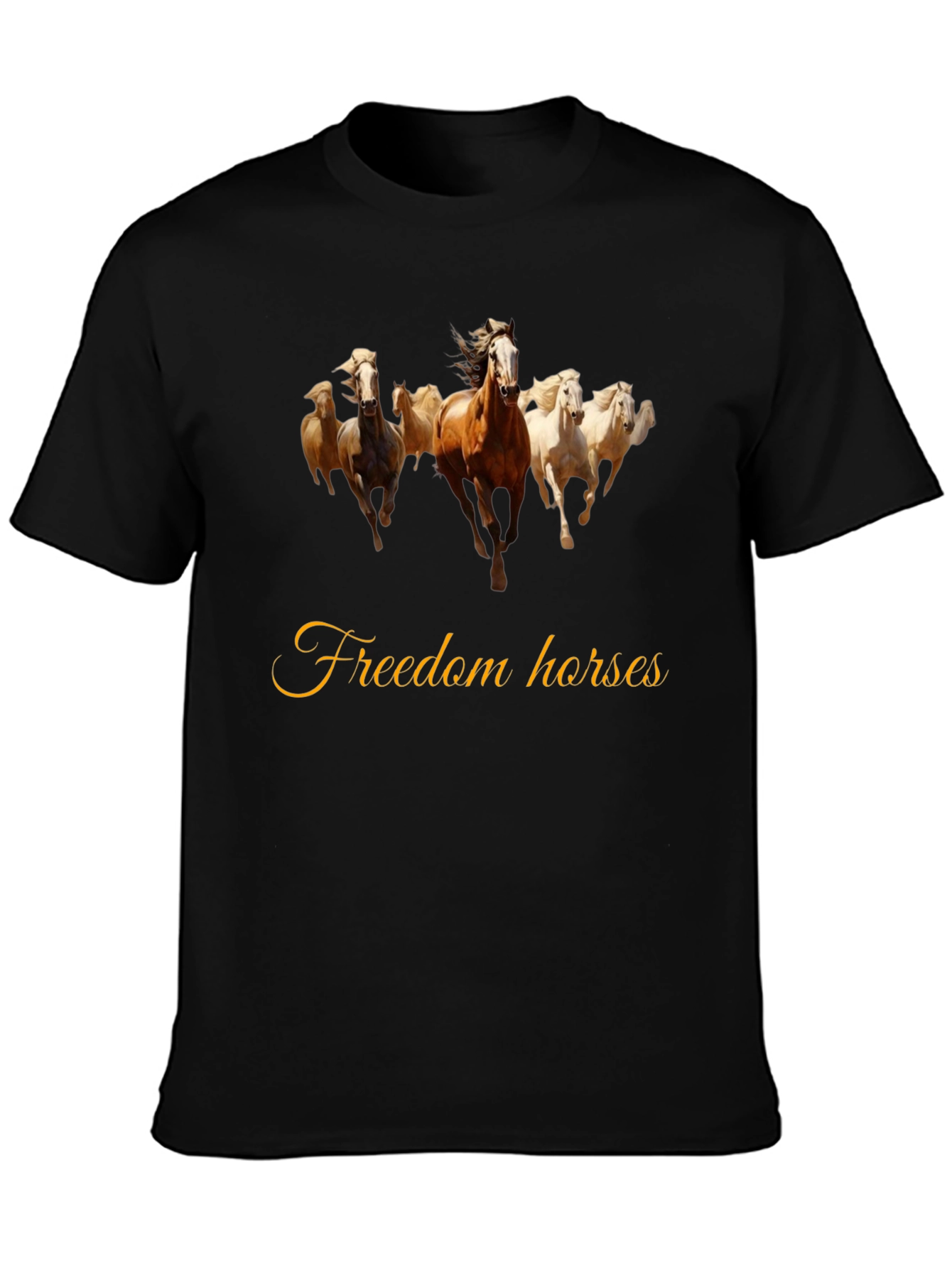 Freedom Horses Black T-Shirt