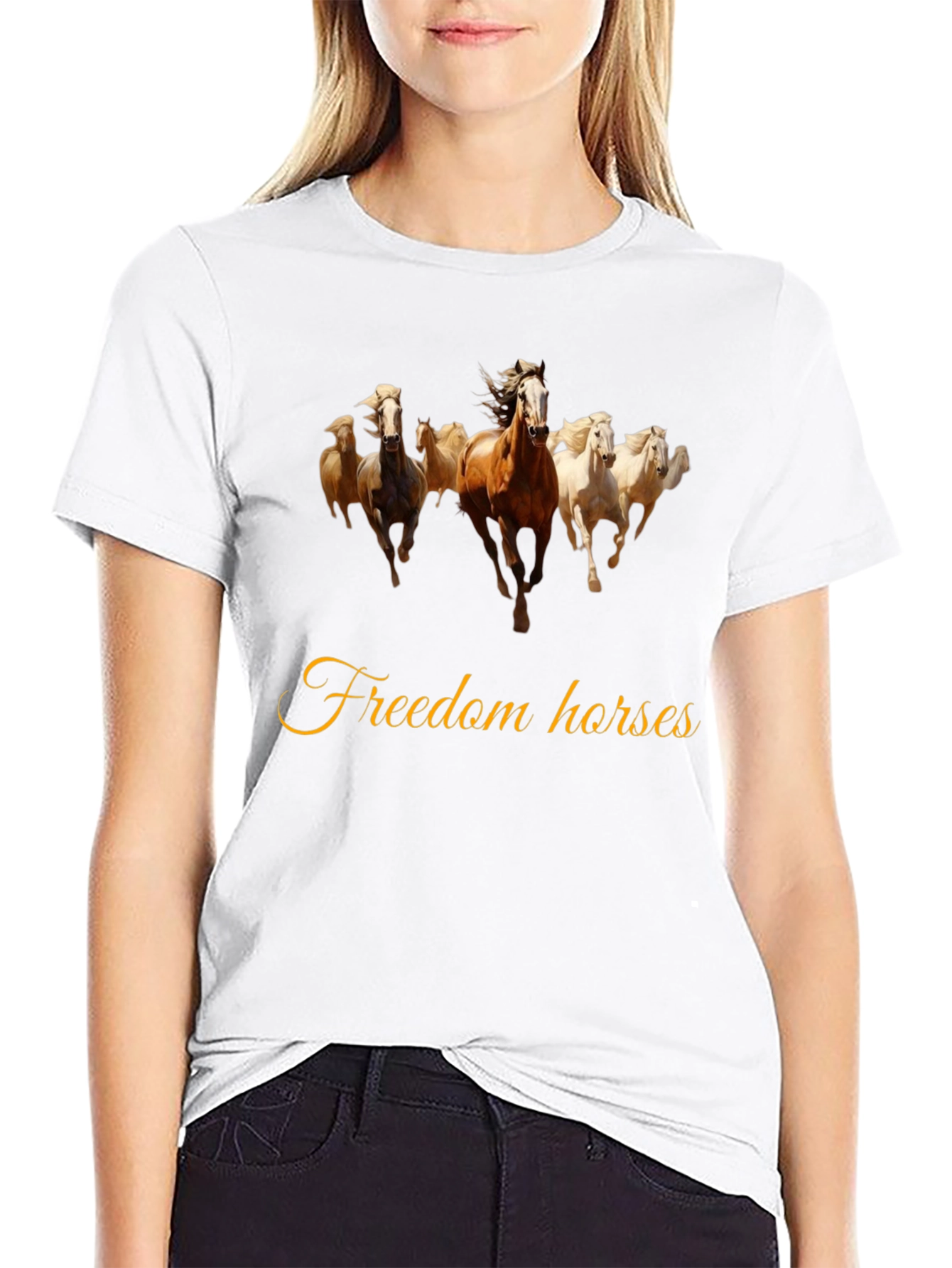 Freedom Horses Black T-Shirt