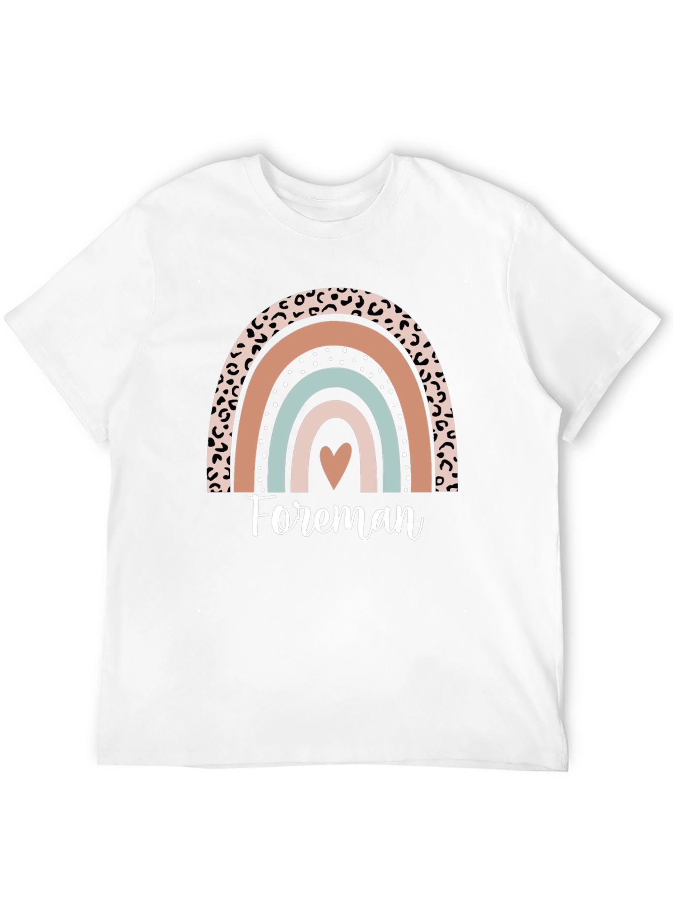Foreman Rainbow Heart Black T-Shirt