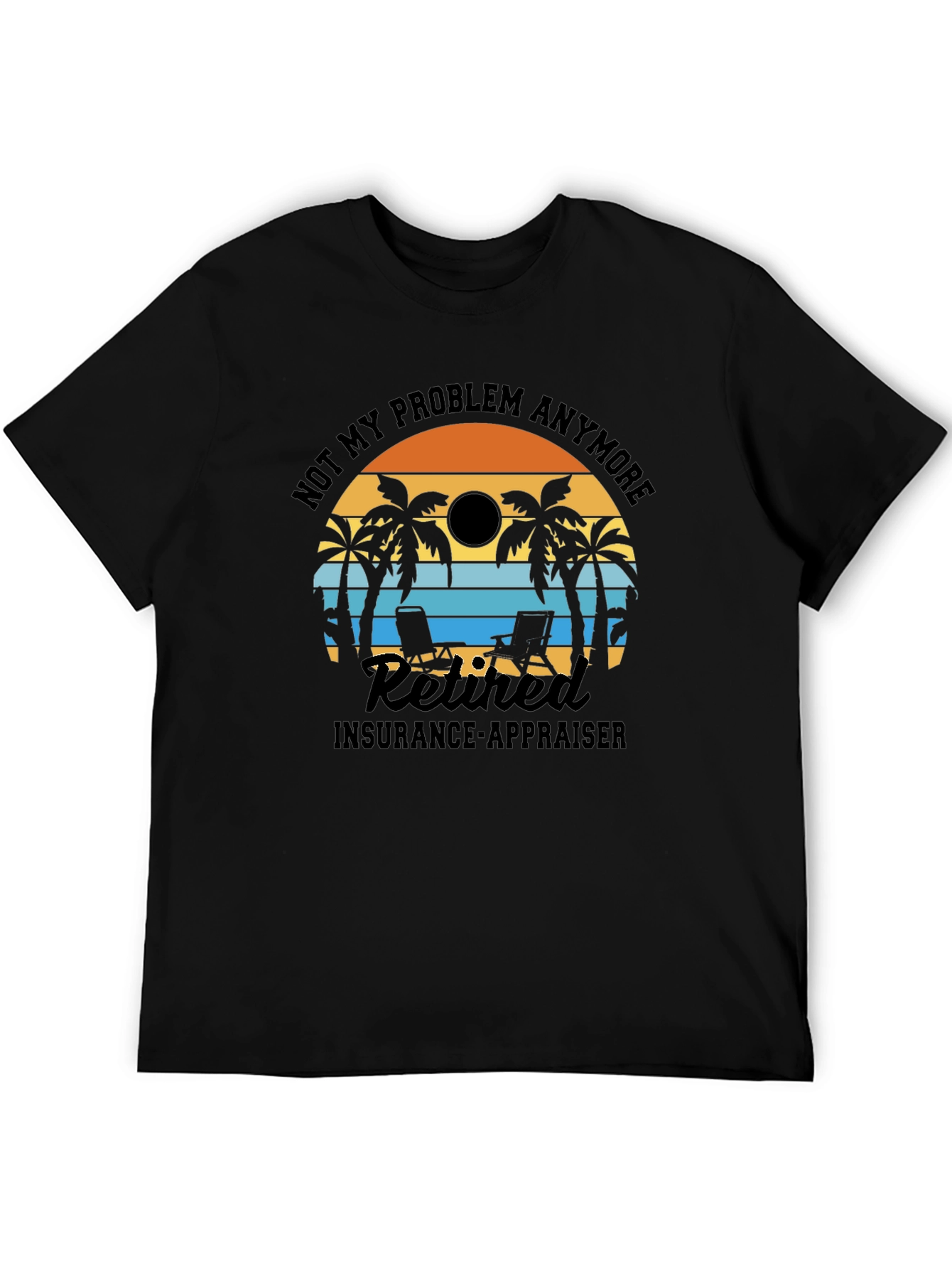 Retired Insurance Appraiser T-Shirt - Beach Sunset Design