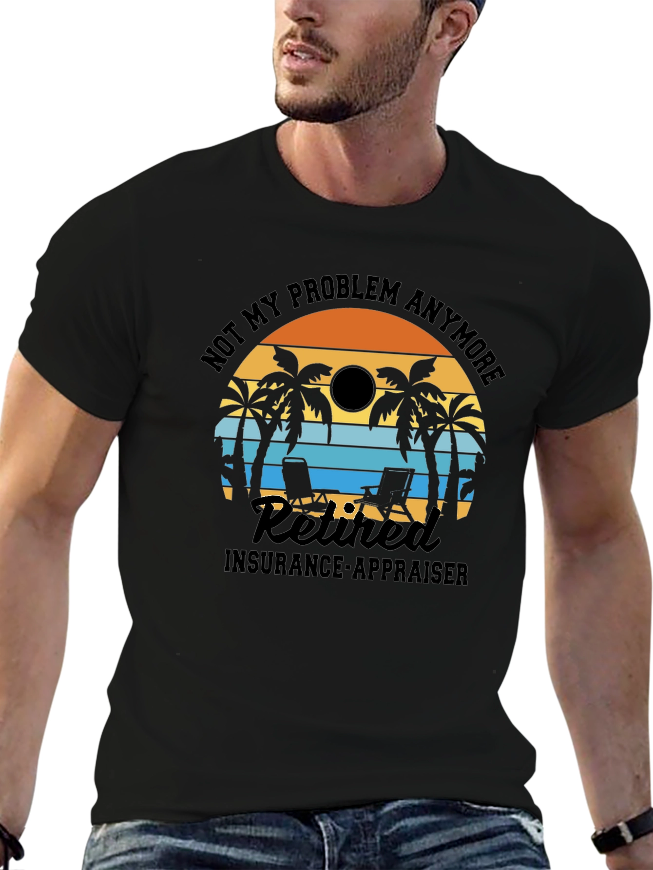 Retired Insurance Appraiser T-Shirt - Beach Sunset Design