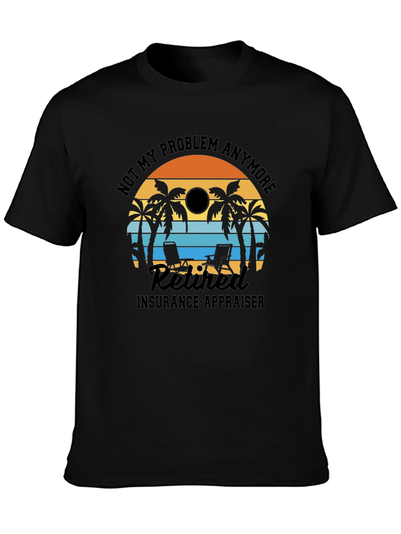 Retired Insurance Appraiser T-Shirt - Beach Sunset Design
