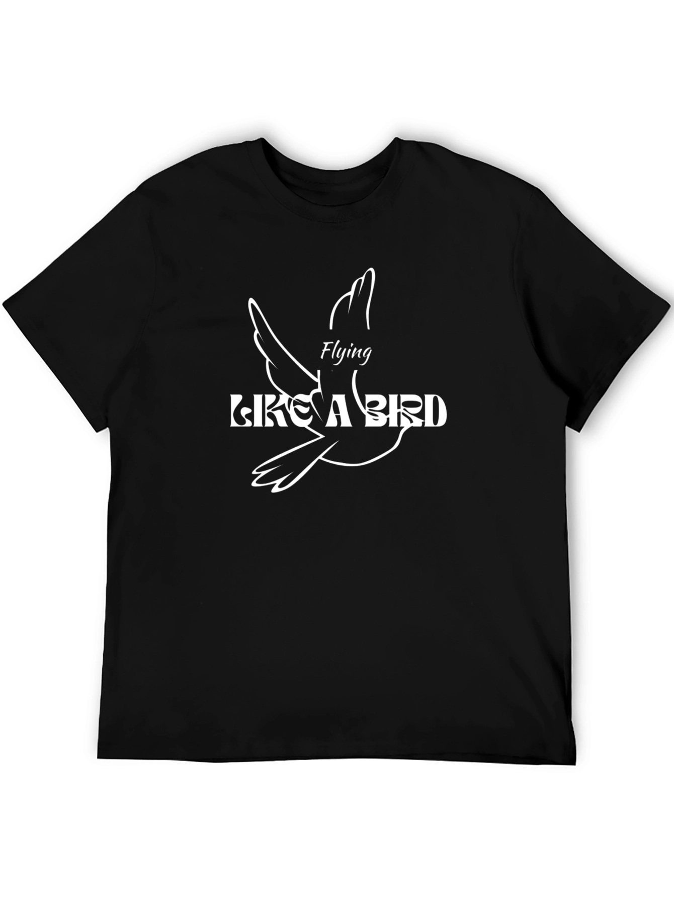 Flying Like a Bird Graphic Black Tee