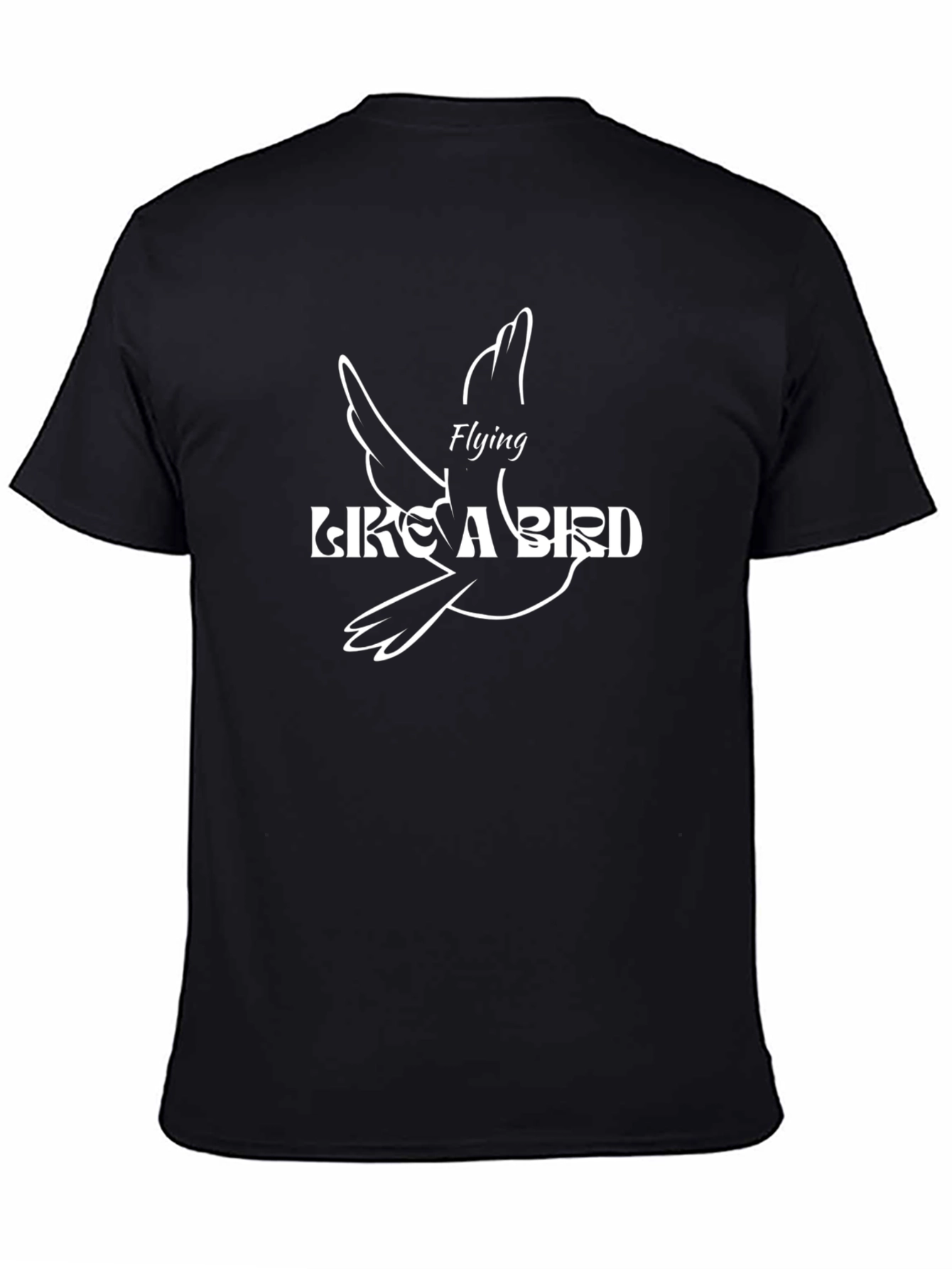 Flying Like a Bird Graphic Black Tee