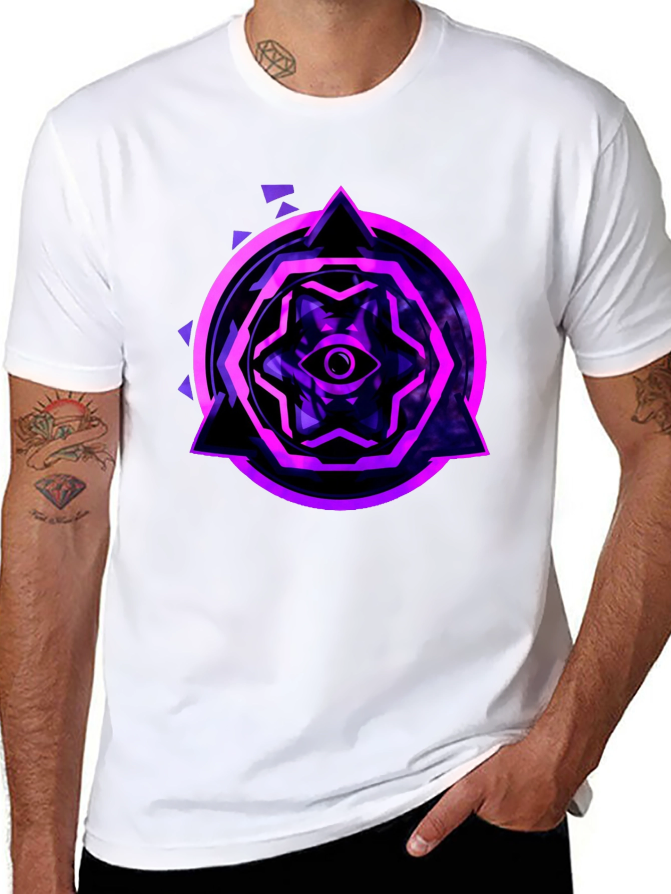 Mystic Eye Graphic Tee - Black Cotton Blend