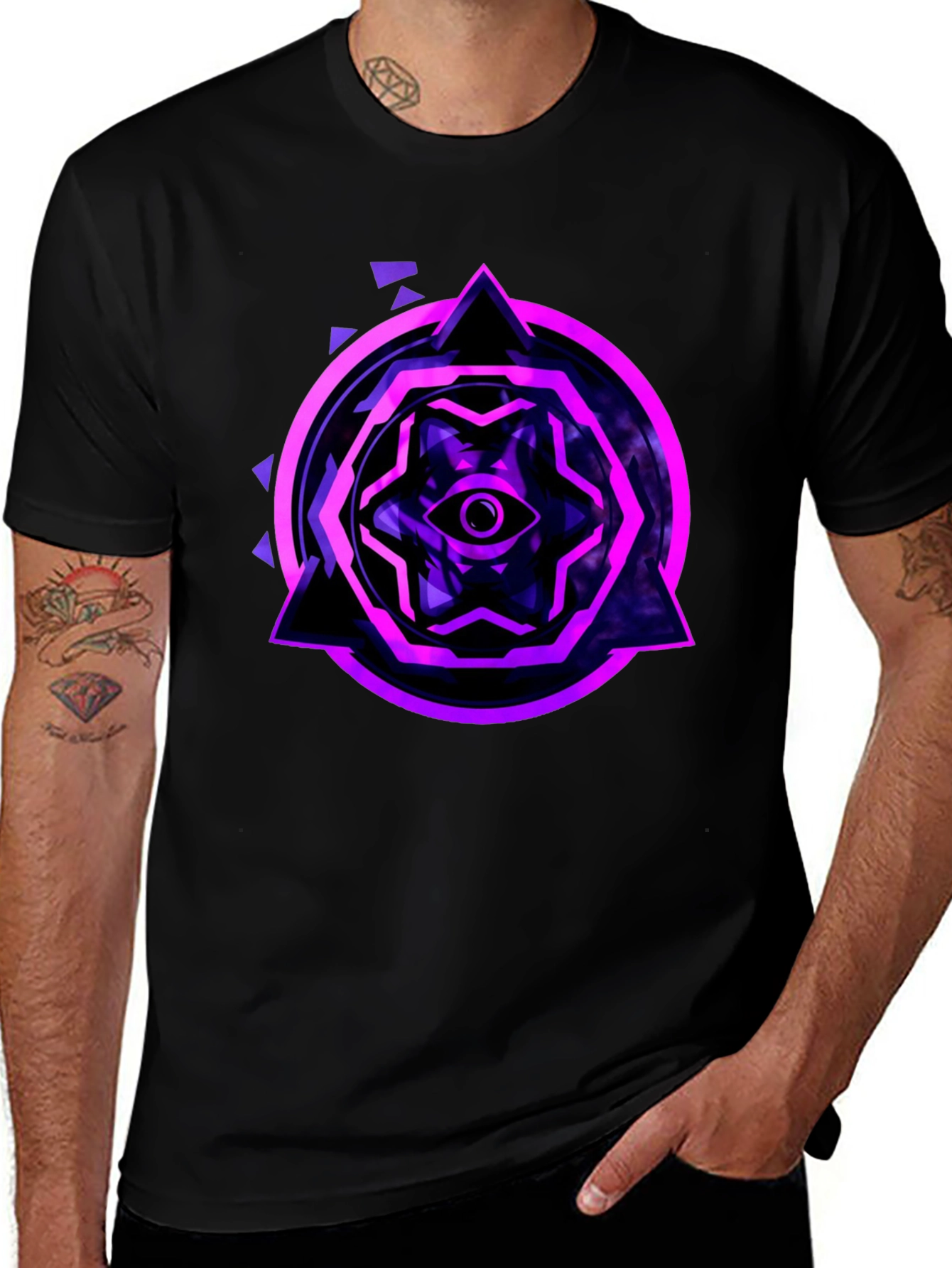 Mystic Eye Graphic Tee - Black Cotton Blend