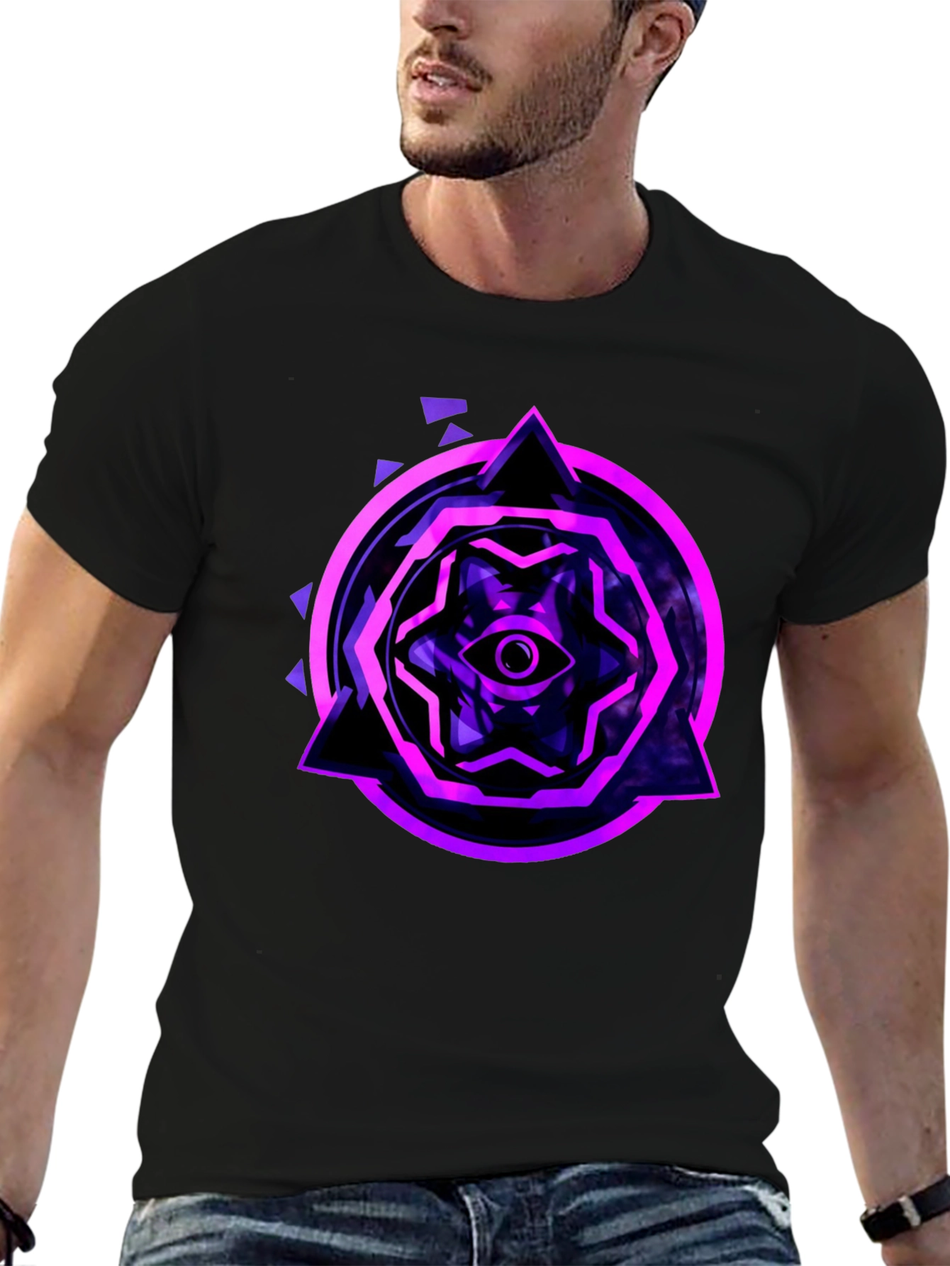 Mystic Eye Graphic Tee - Black Cotton Blend