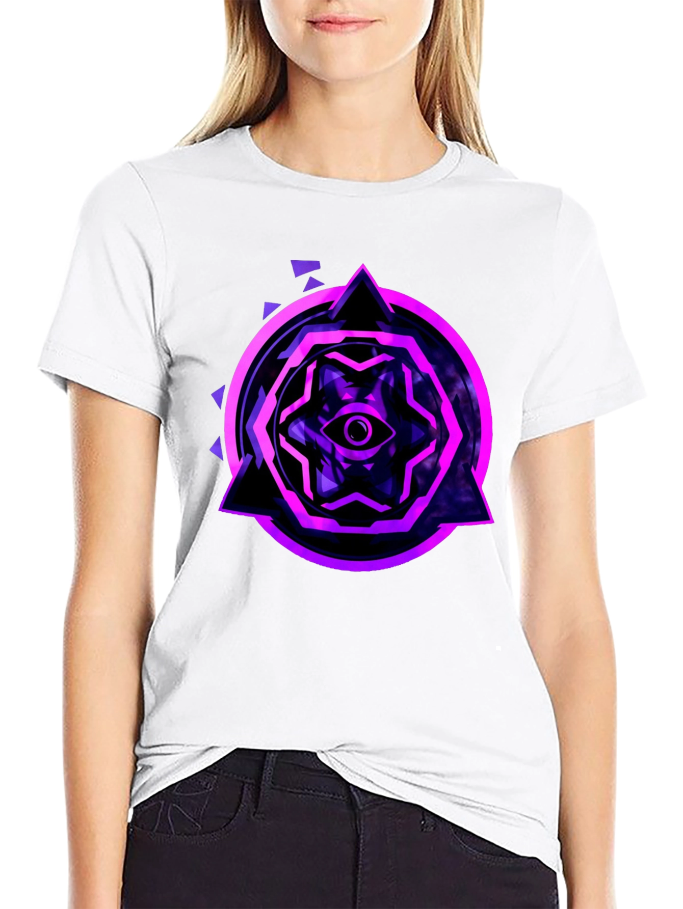 Mystic Eye Graphic Tee - Black Cotton Blend