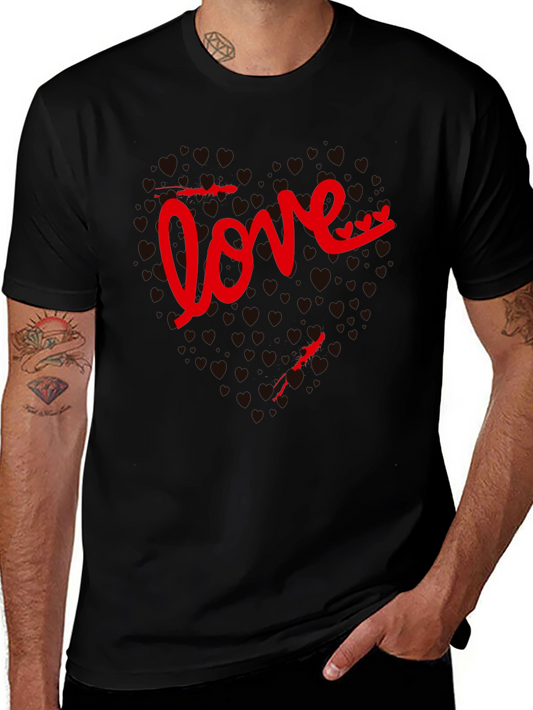 Love Heart Valentines Day Graphic T-Shirt