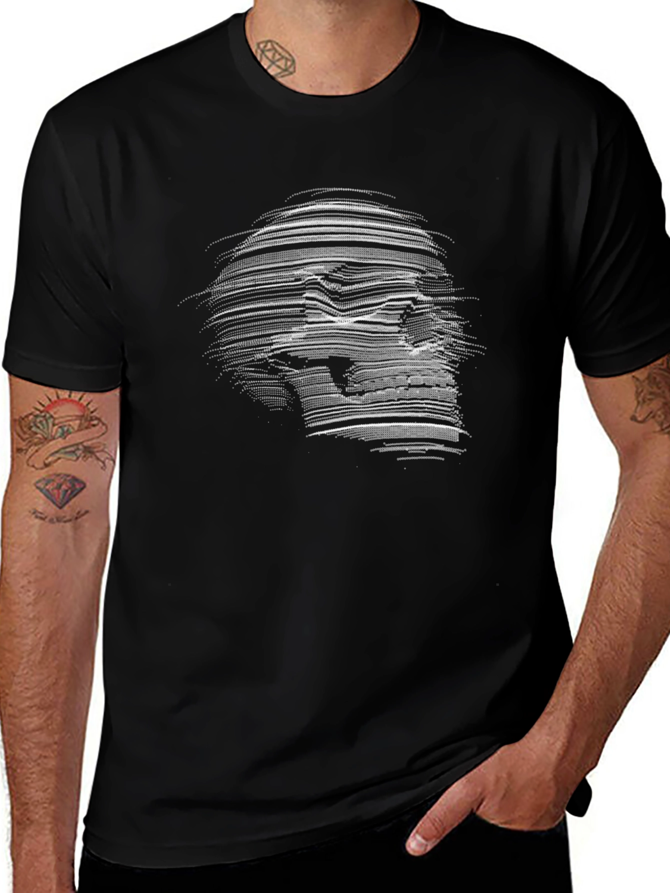 Skull Graphic Print Crew Neck T-Shirt