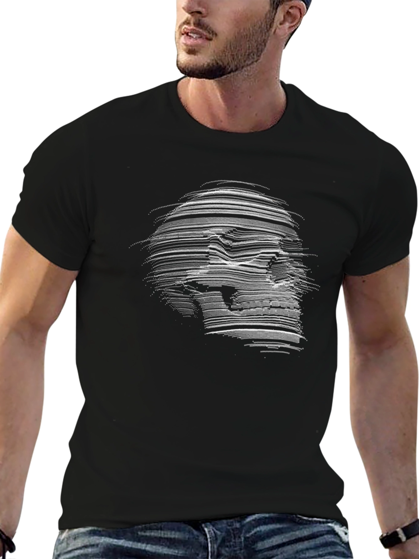 Skull Graphic Print Crew Neck T-Shirt