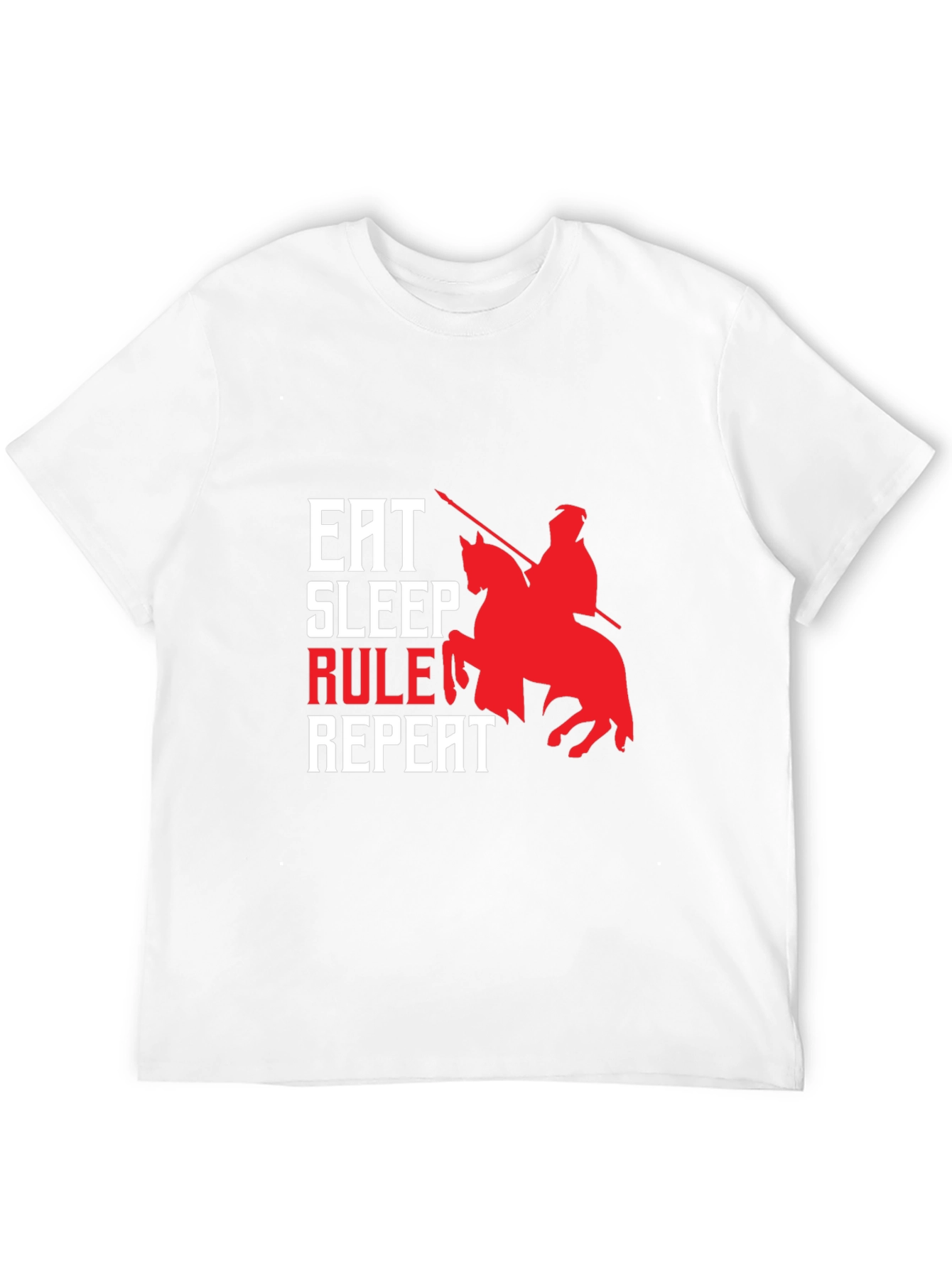 Eat Sleep Rule Repeat Graphic Tee - Black Cotton