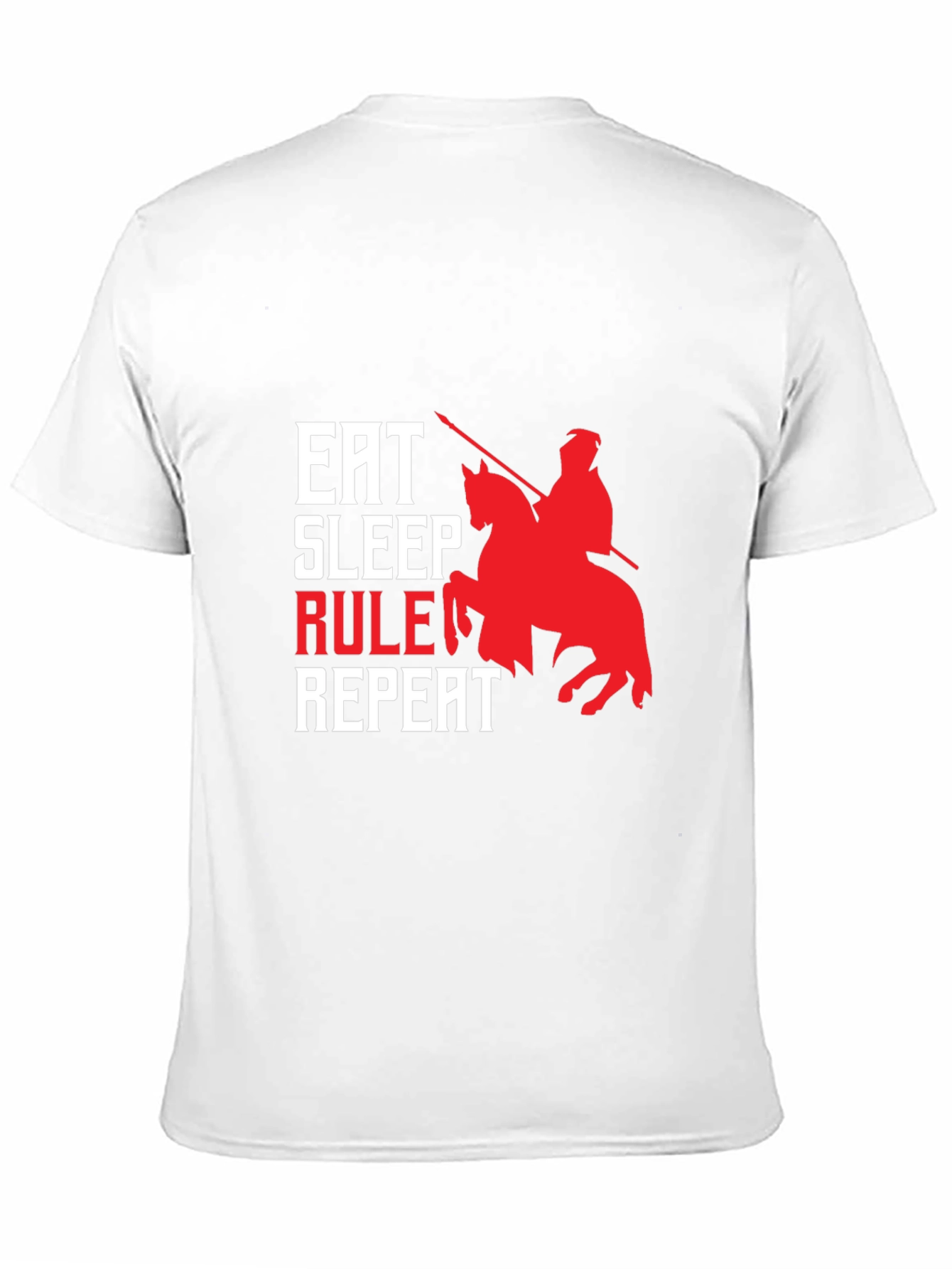 Eat Sleep Rule Repeat Graphic Tee - Black Cotton