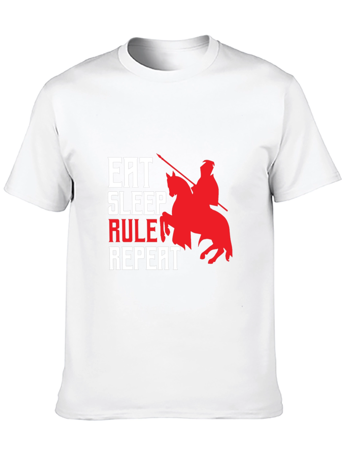 Eat Sleep Rule Repeat Graphic Tee - Black Cotton