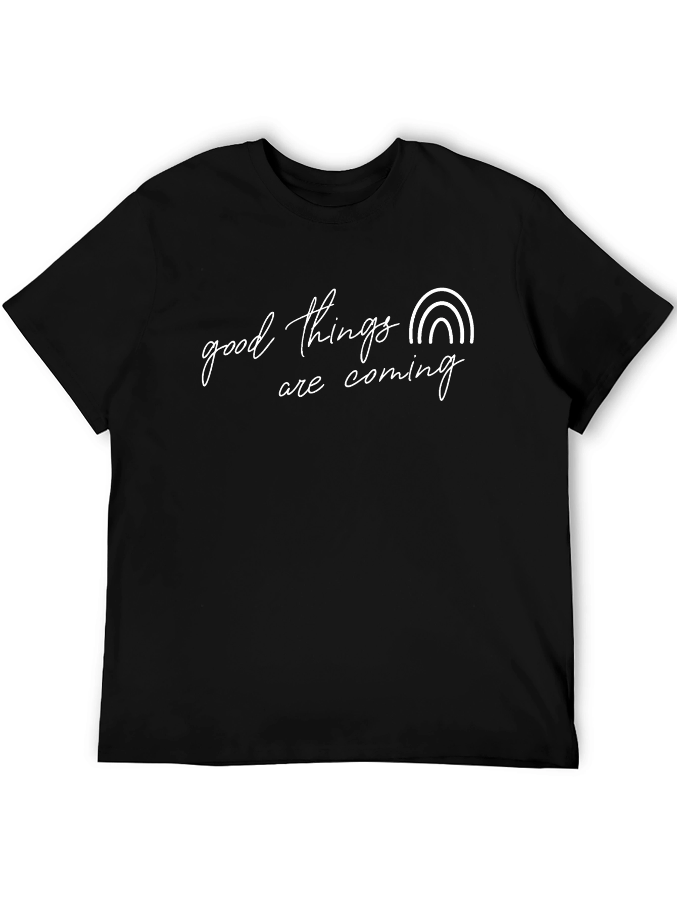 Good Things Coming Graphic Tee - Casual Black T-Shirt
