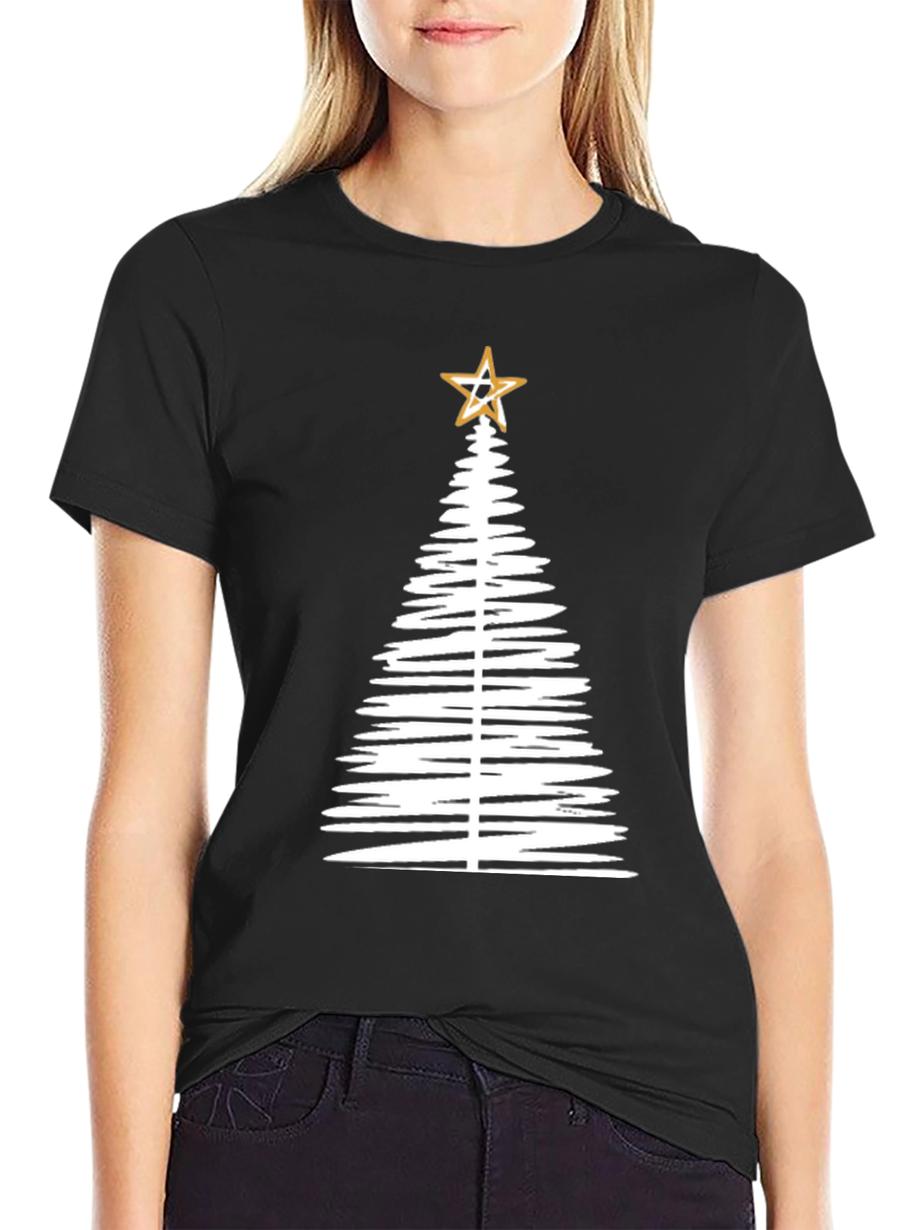 Minimalist Christmas Tree Graphic Tee