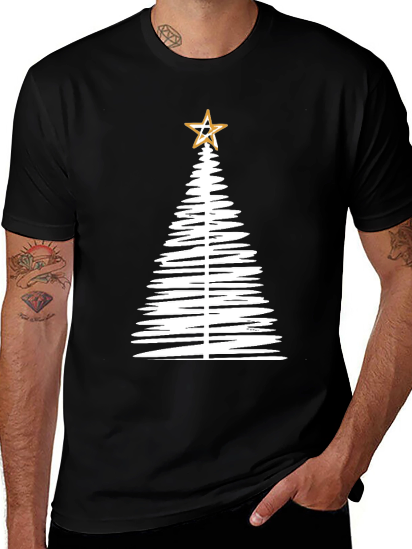Minimalist Christmas Tree Graphic Tee