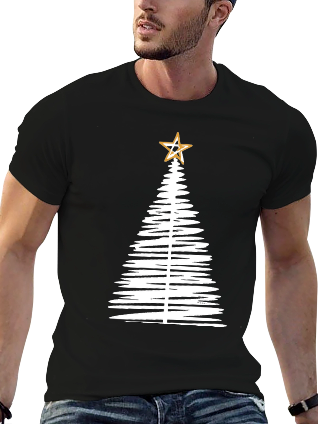 Minimalist Christmas Tree Graphic Tee