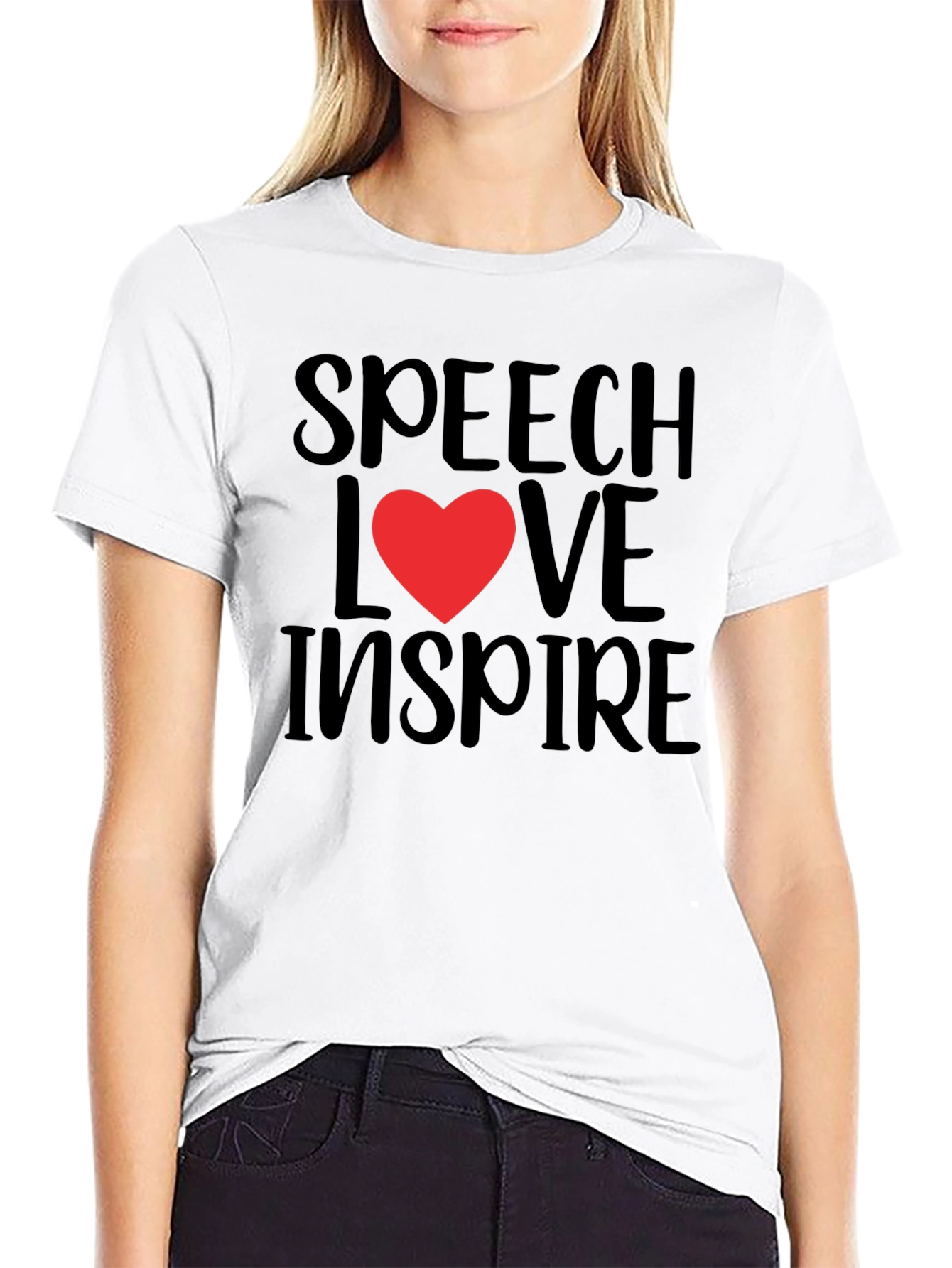 Speech Love Inspire Graphic Tee - Black