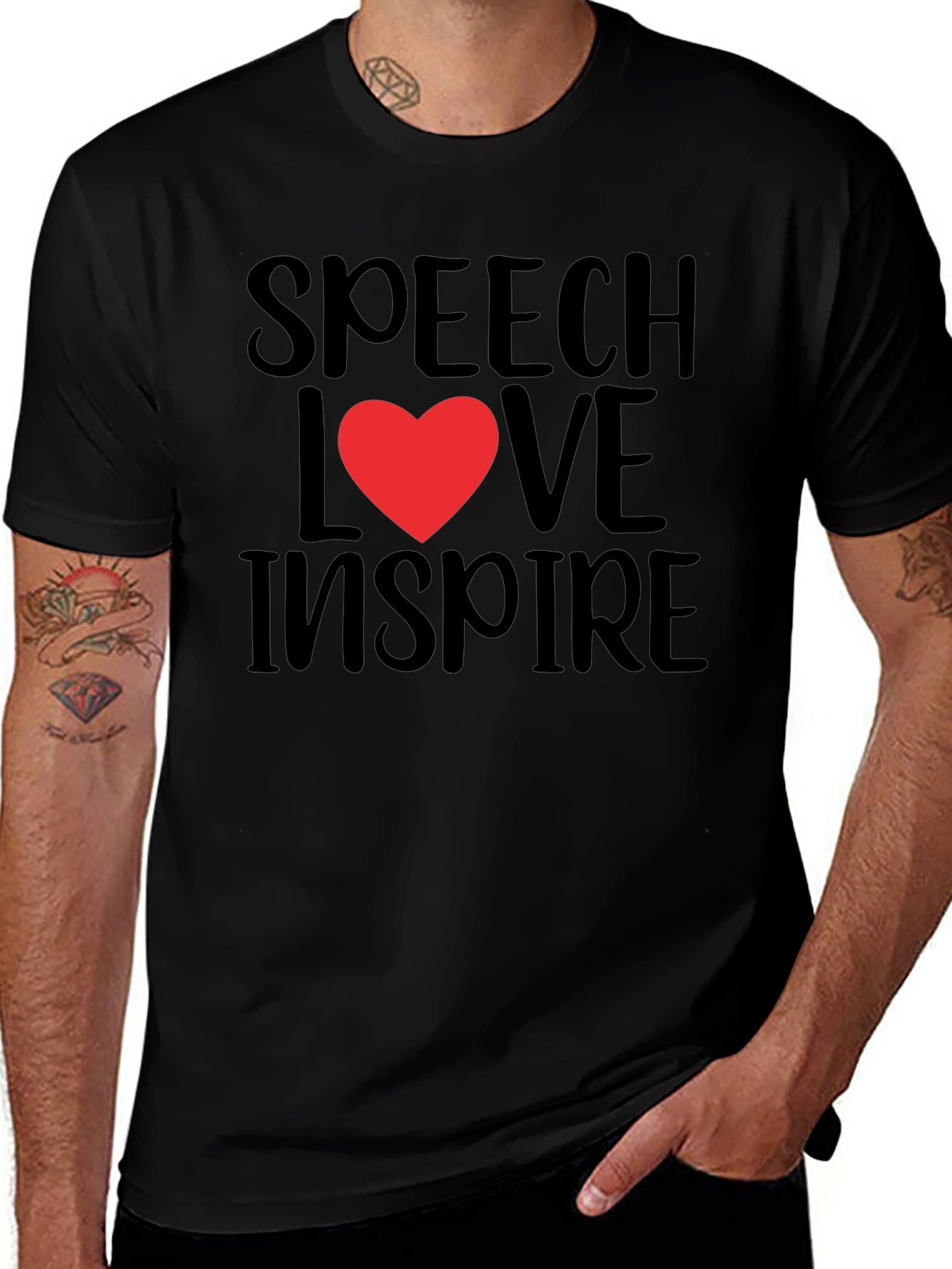 Speech Love Inspire Graphic Tee - Black
