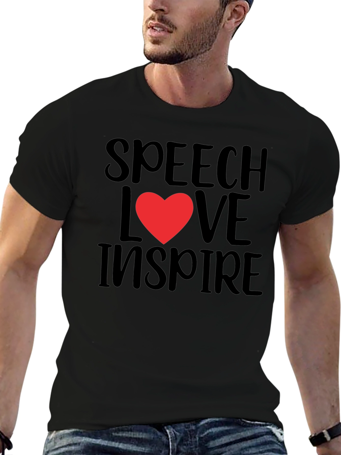 Speech Love Inspire Graphic Tee - Black