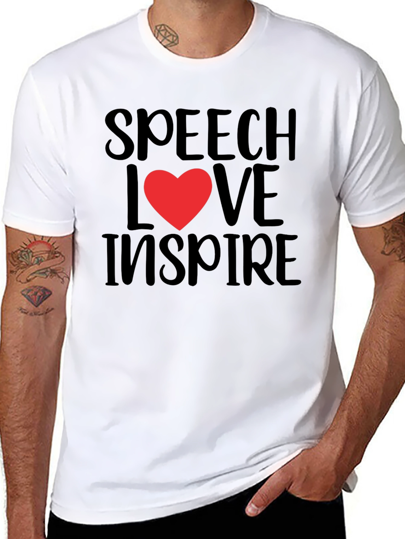 Speech Love Inspire Graphic Tee - Black