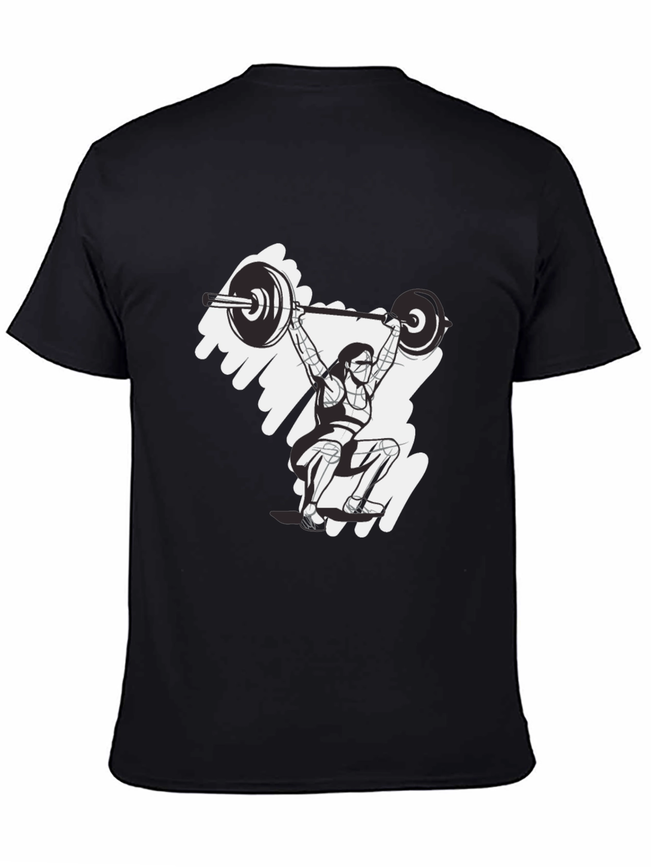 Weightlifting Design Black T-Shirt