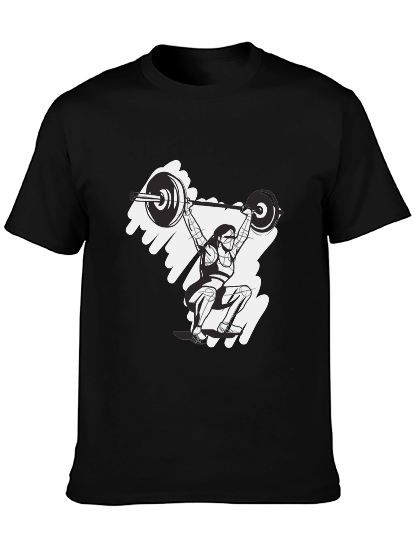 Weightlifting Design Black T-Shirt