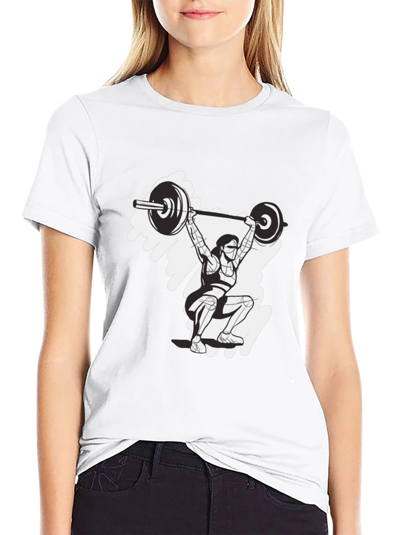 Weightlifting Design Black T-Shirt