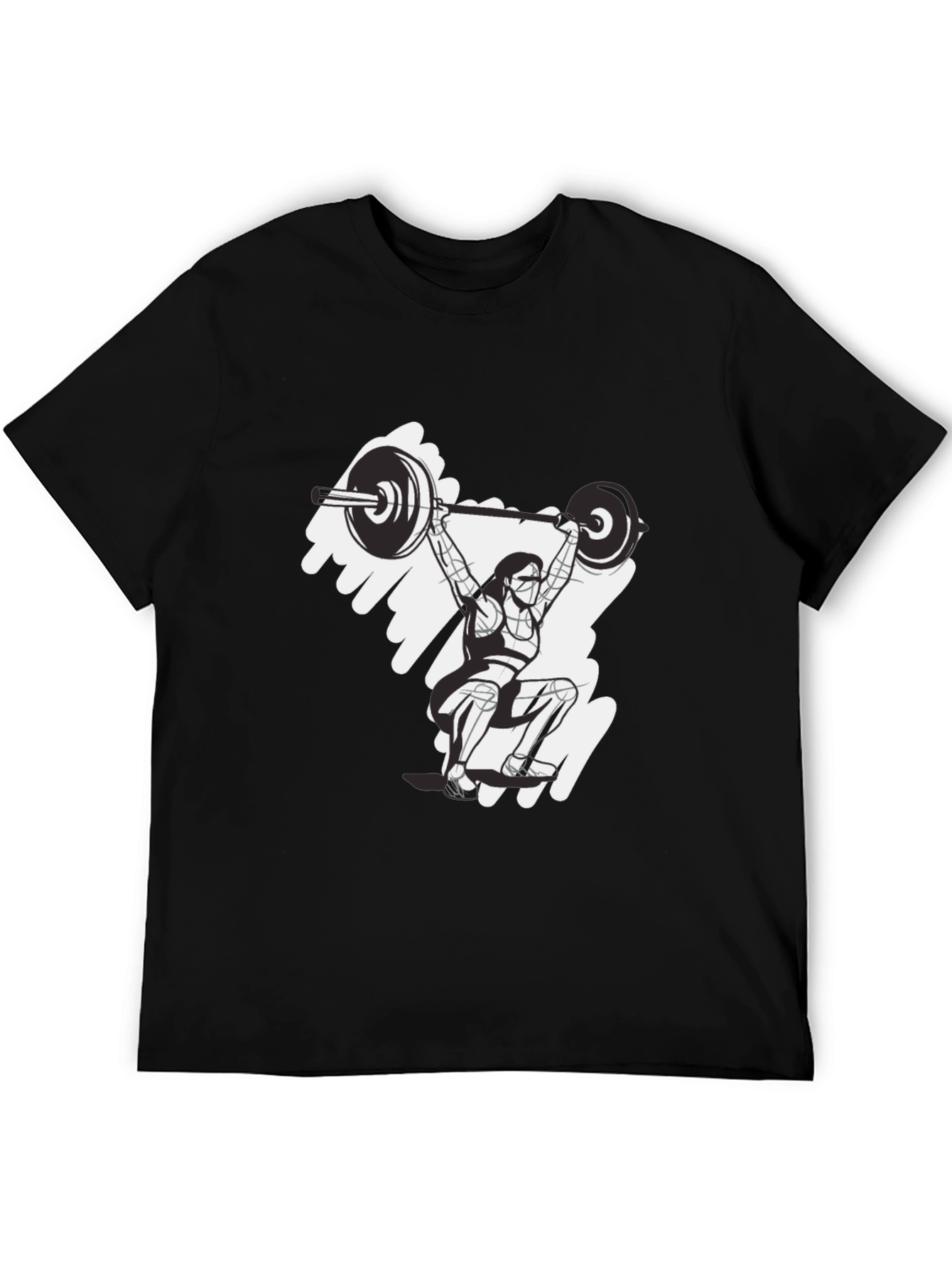 Weightlifting Design Black T-Shirt