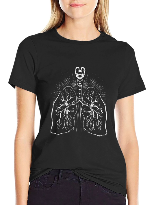 Anatomical Lungs Graphic T-Shirt - Unisex Black Tee