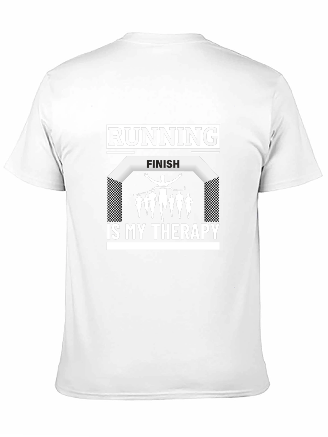 Running Is My Therapy Graphic Tee - Black Cotton