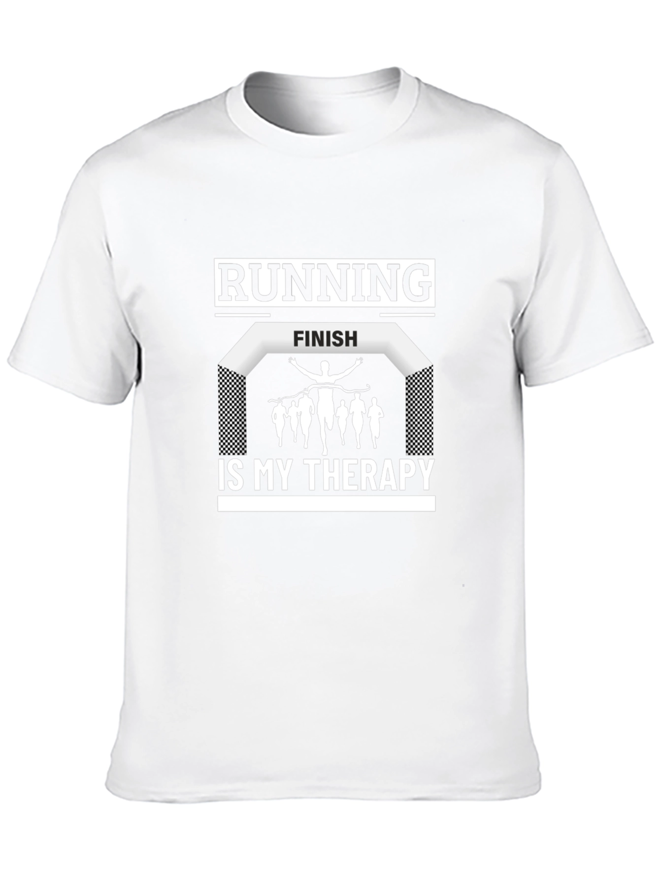 Running Is My Therapy Graphic Tee - Black Cotton