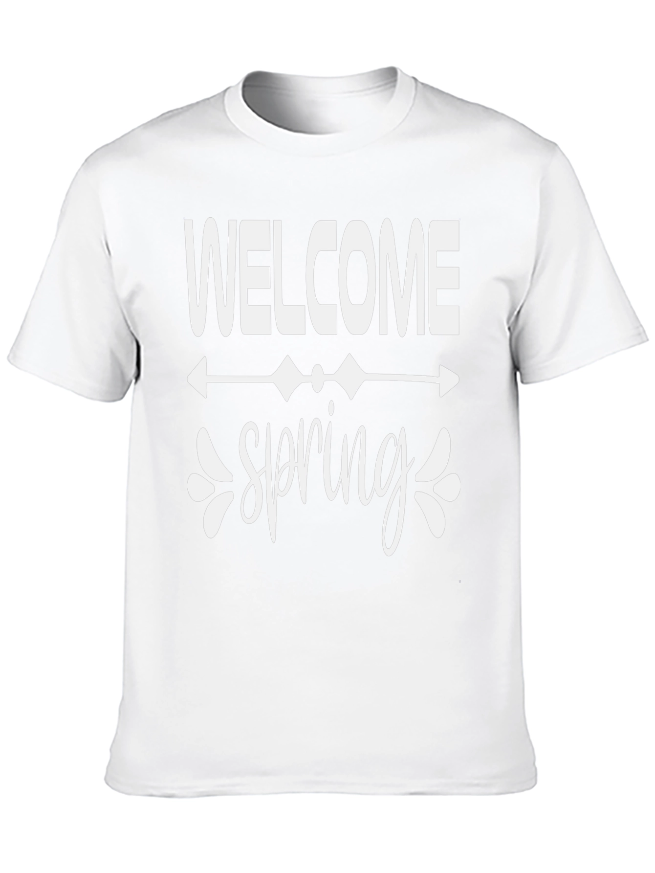 Welcome Spring Graphic Tee - Black Cotton Blend