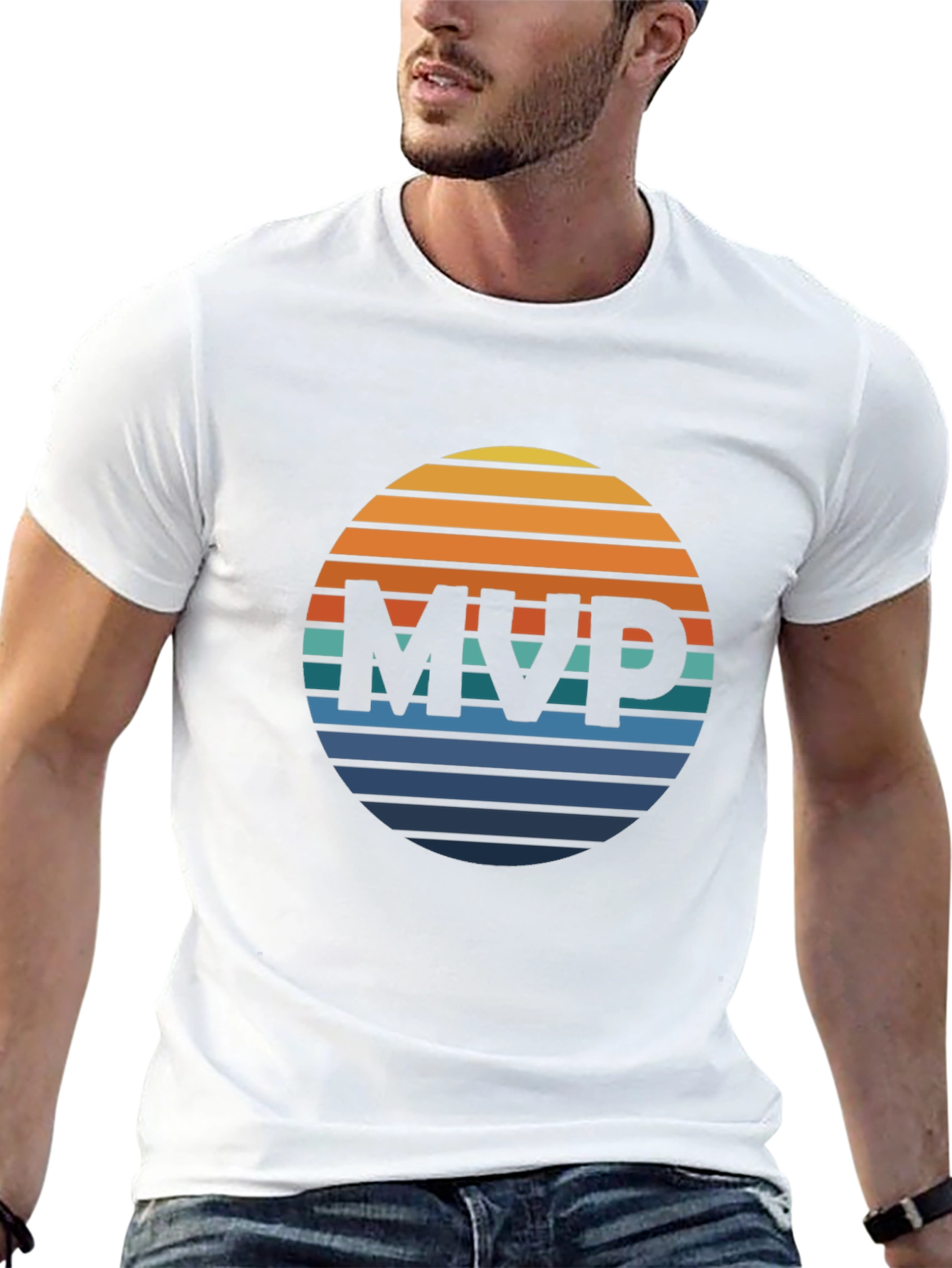 Retro MVP Graphic Tee - Black Cotton T-Shirt