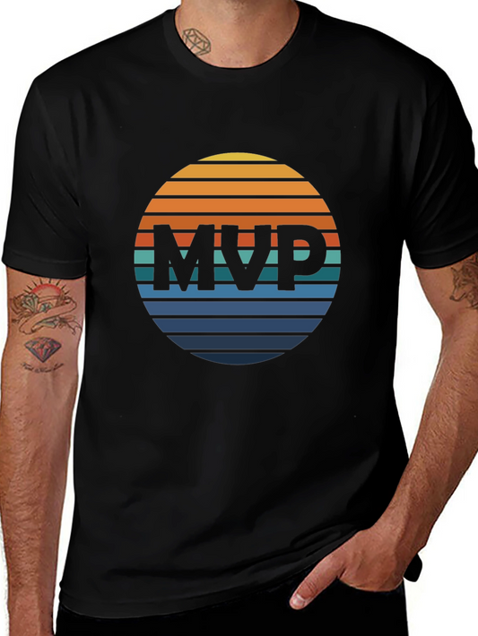 Retro MVP Graphic Tee - Black Cotton T-Shirt