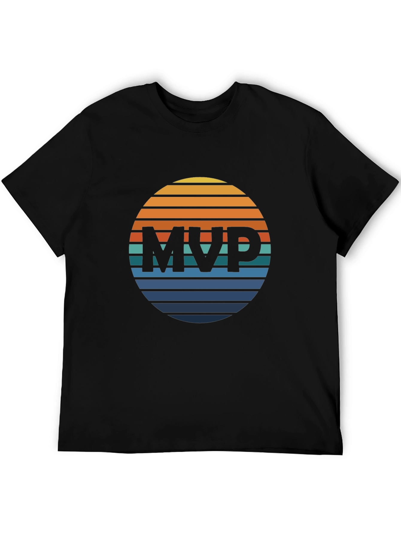 Retro MVP Graphic Tee - Black Cotton T-Shirt