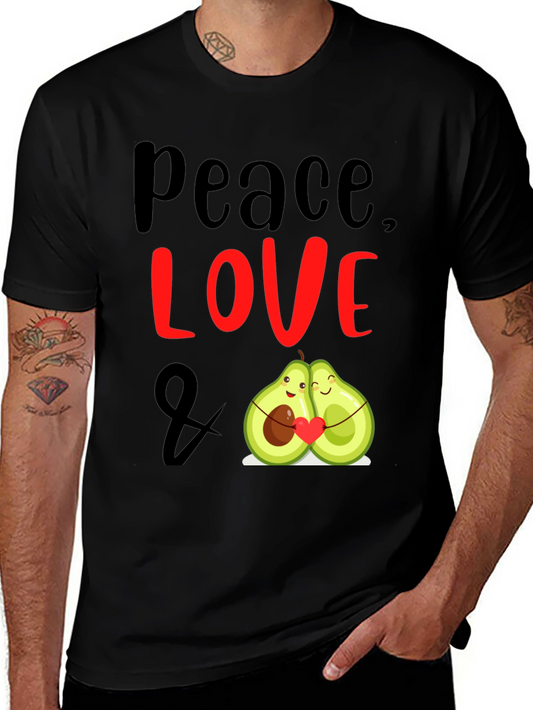 Peace Love Avocado T-Shirt Cute Couple Tee