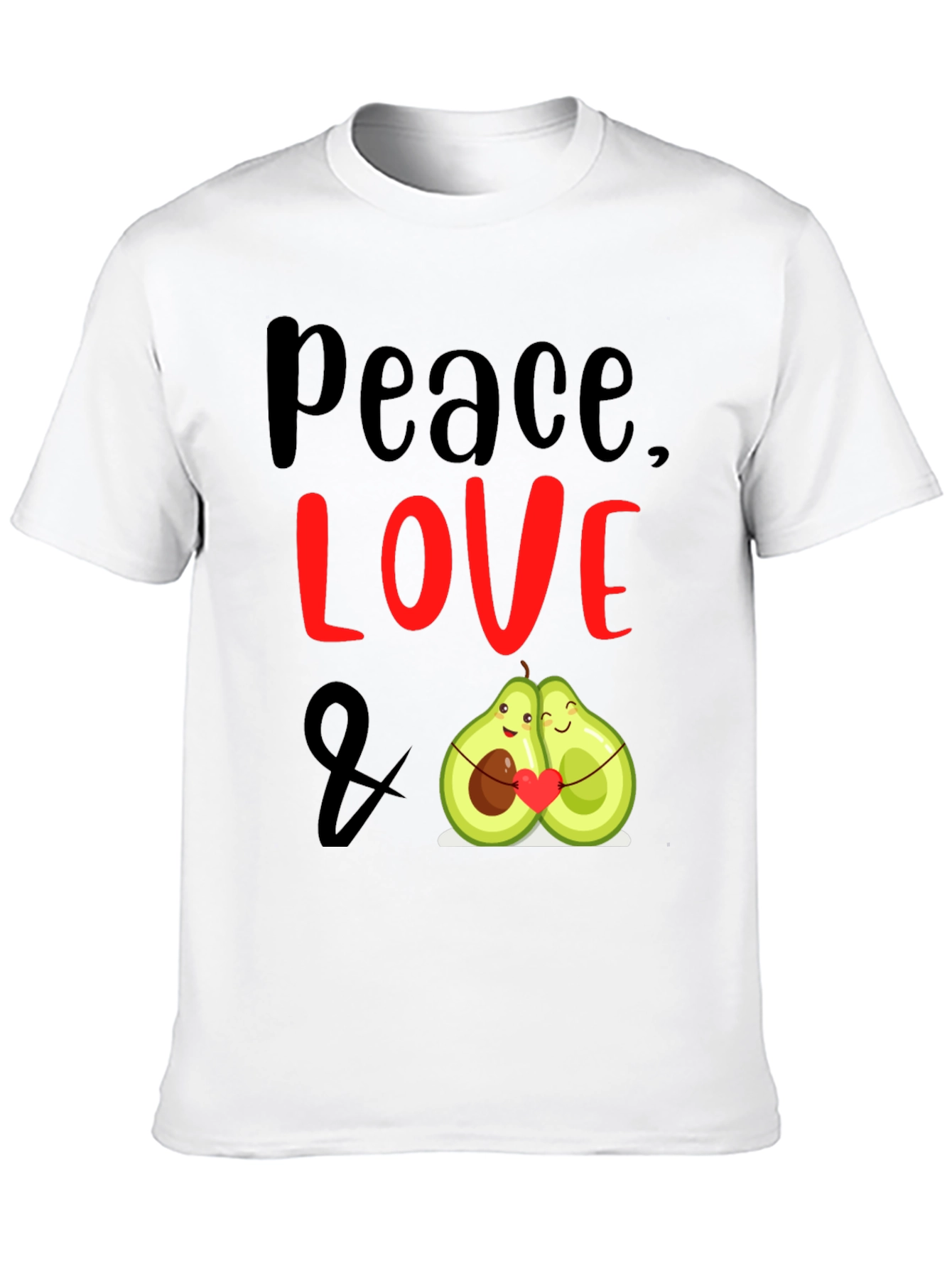 Peace Love Avocado T-Shirt Cute Couple Tee