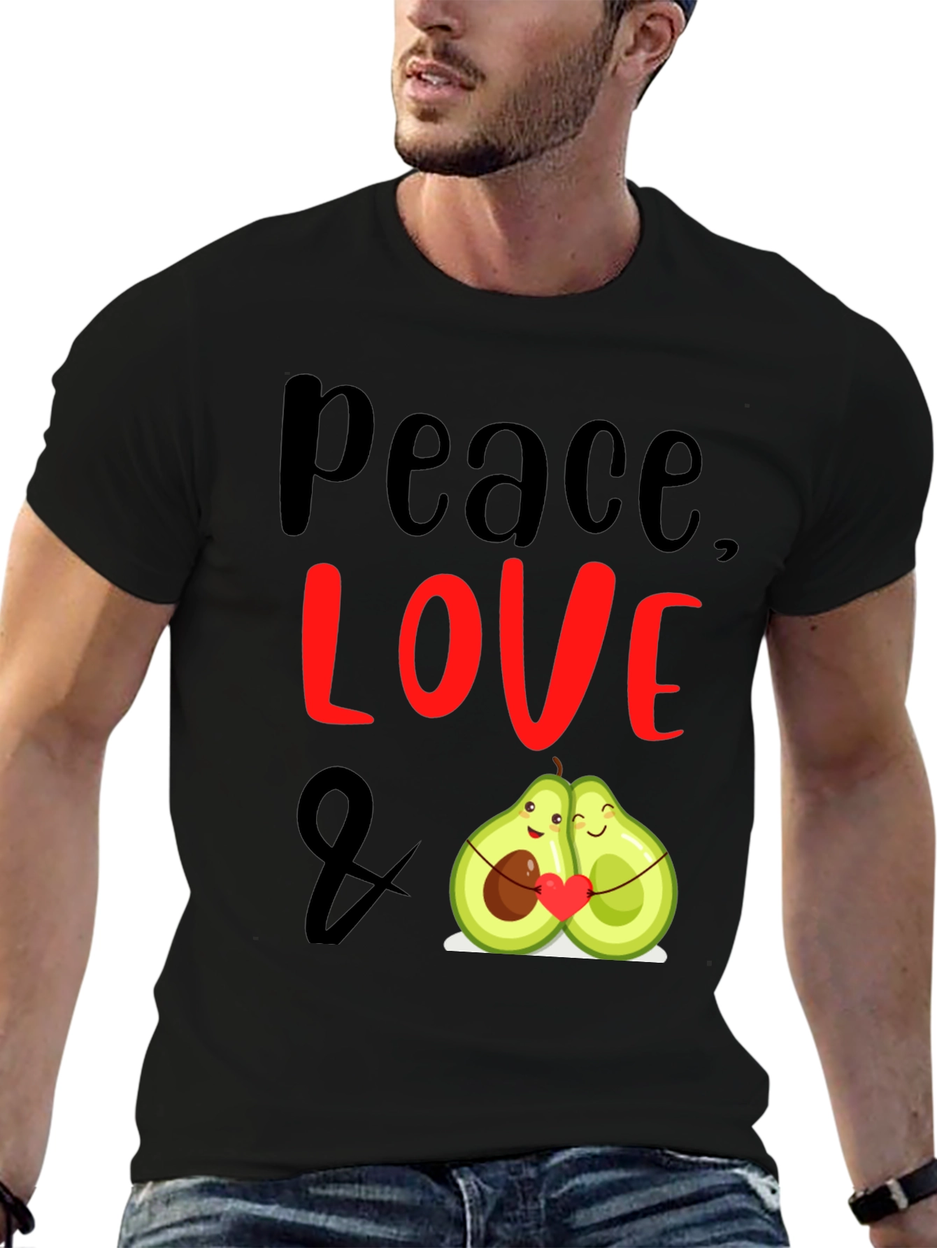 Peace Love Avocado T-Shirt Cute Couple Tee
