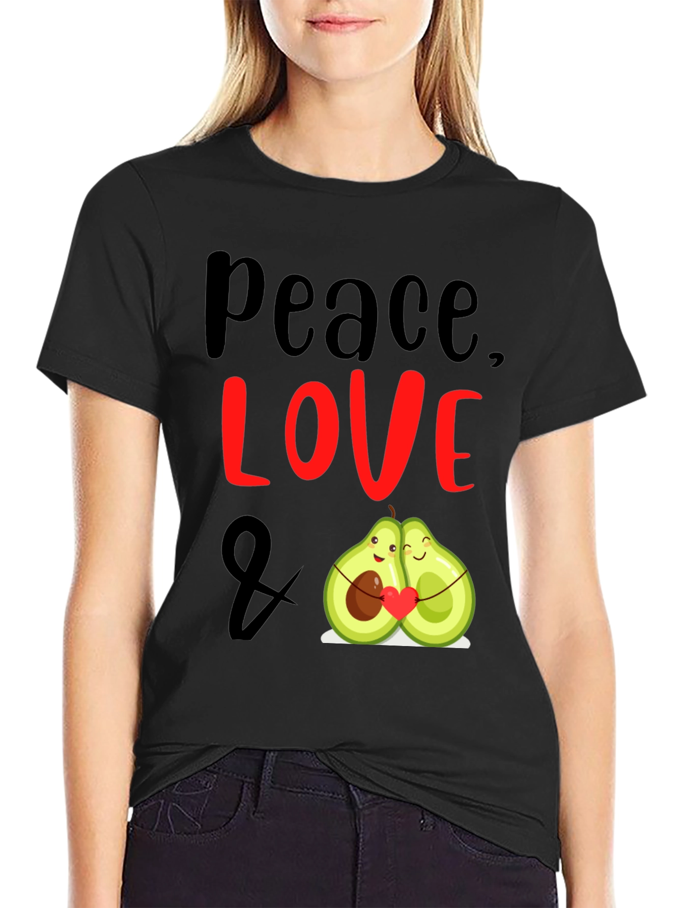 Peace Love Avocado T-Shirt Cute Couple Tee