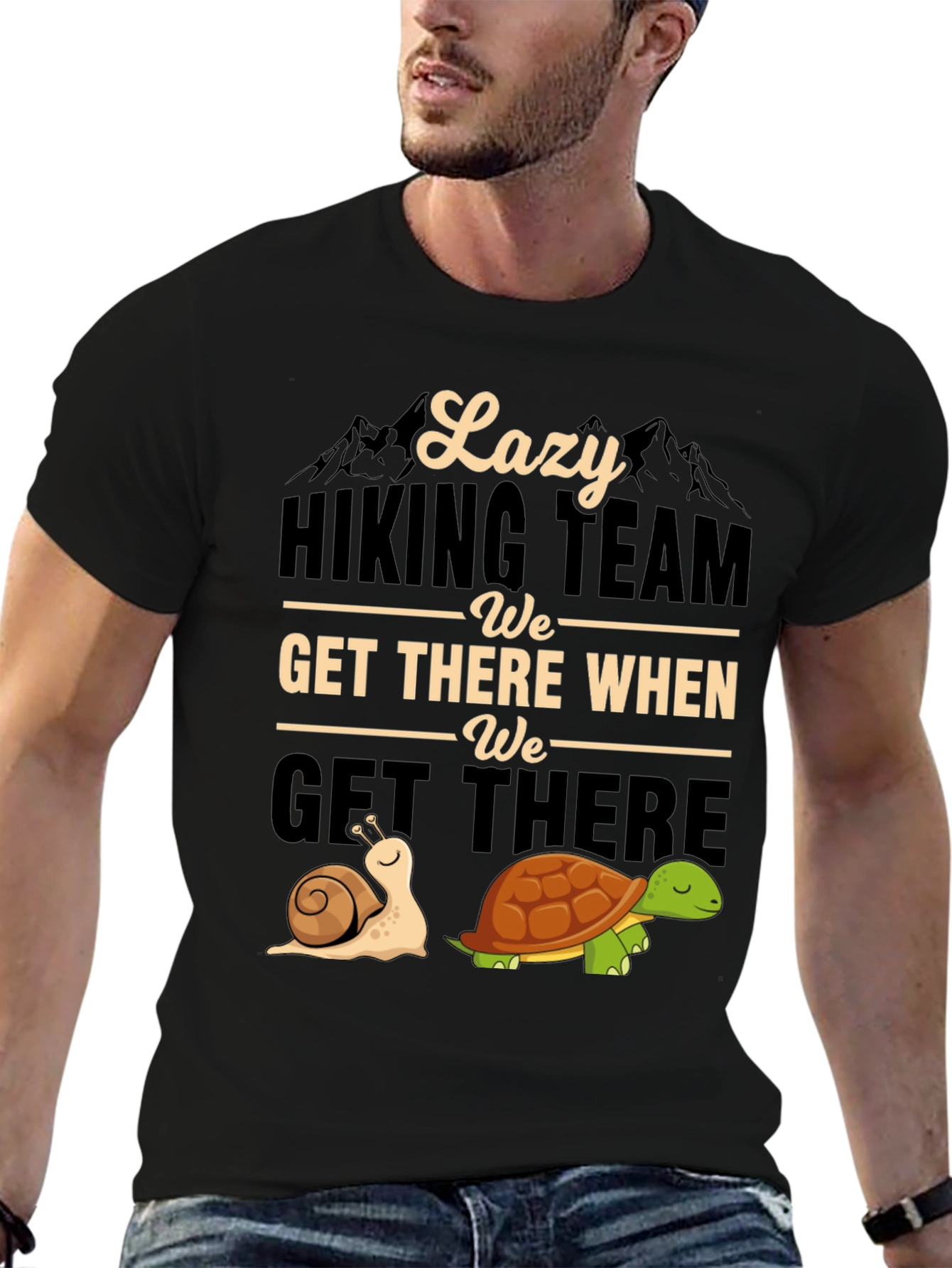 Lazy Hiking Team T-Shirt Funny Snail & Turtle Tee