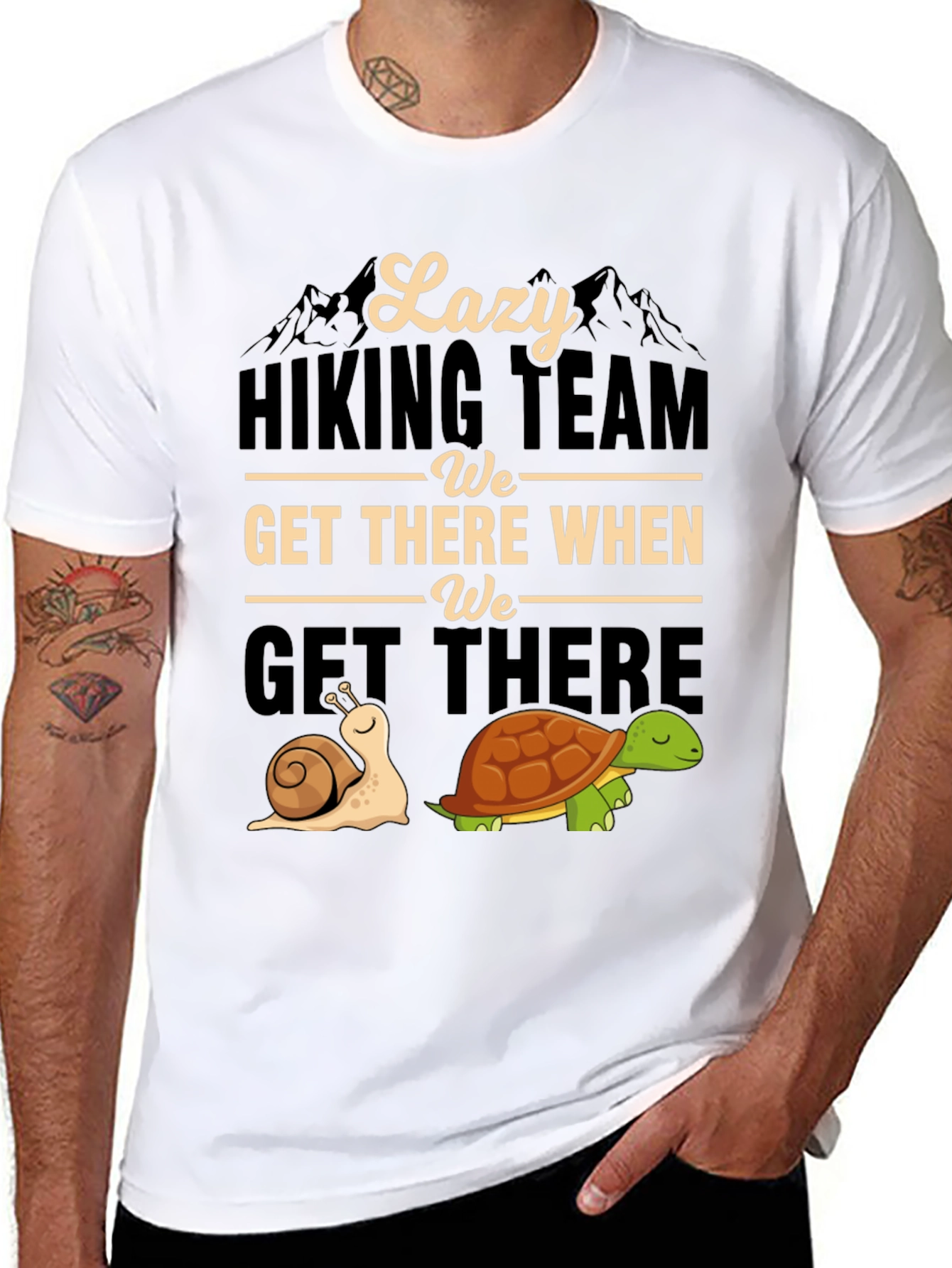Lazy Hiking Team T-Shirt Funny Snail & Turtle Tee