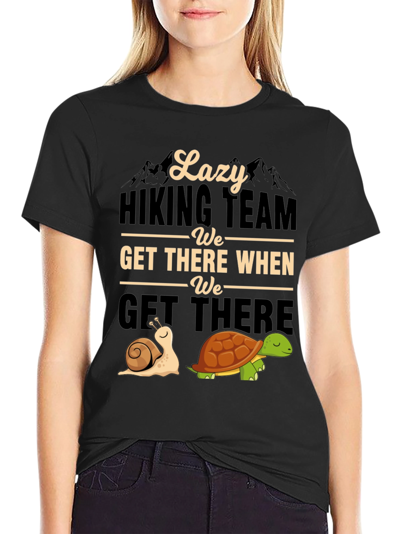 Lazy Hiking Team T-Shirt Funny Snail & Turtle Tee