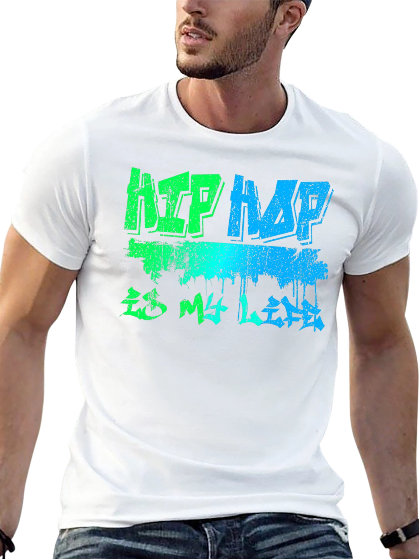 Hip Hop is My Life Graphic T-Shirt - Black