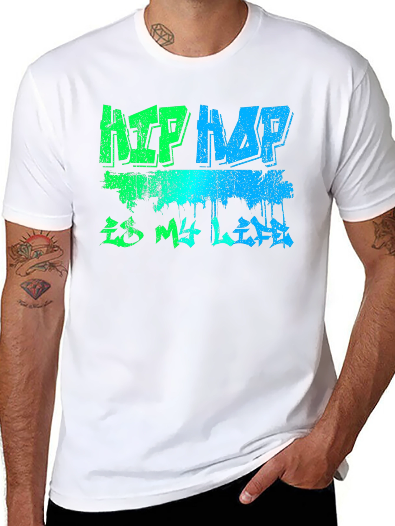 Hip Hop is My Life Graphic T-Shirt - Black