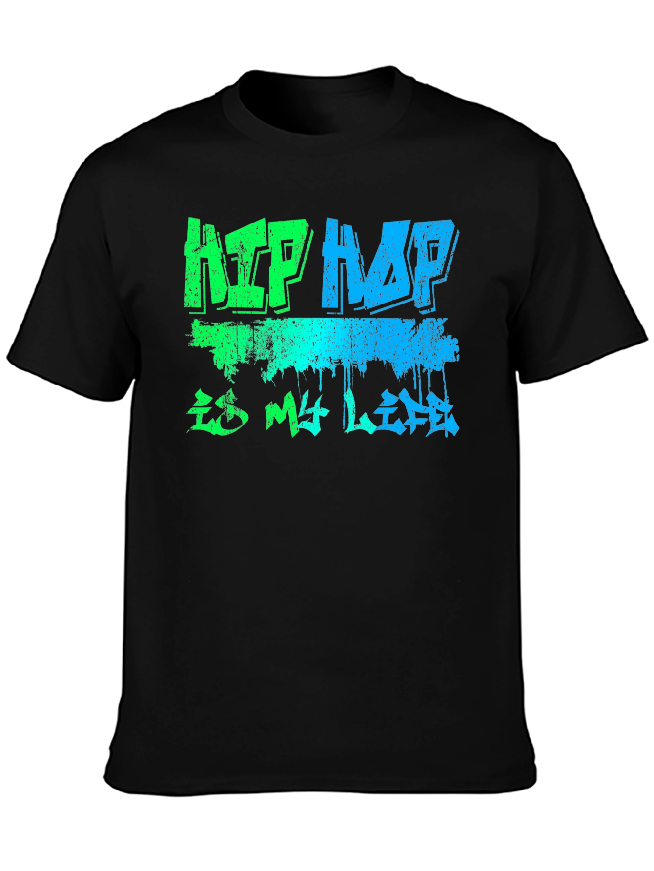 Hip Hop is My Life Graphic T-Shirt - Black