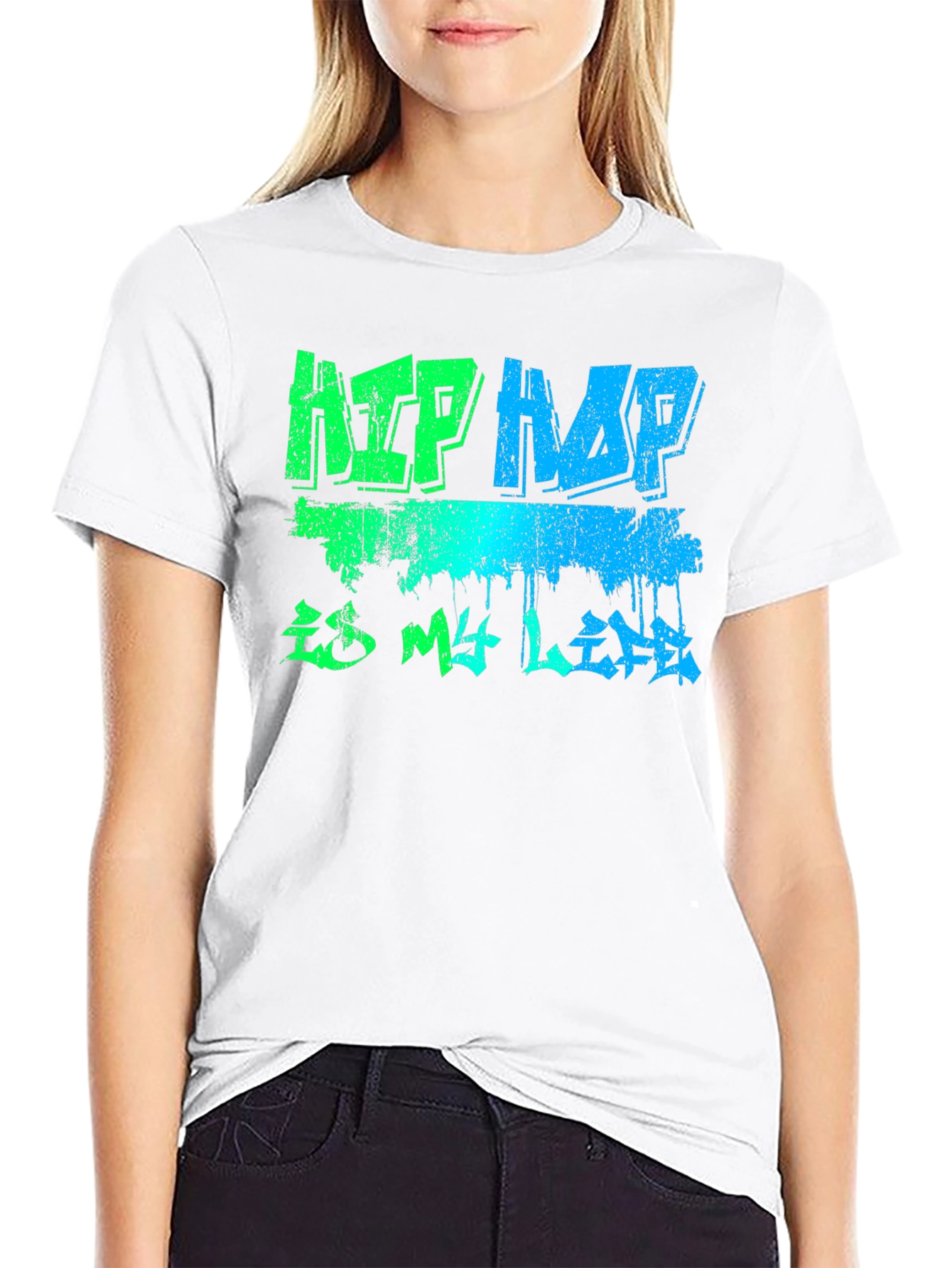 Hip Hop is My Life Graphic T-Shirt - Black