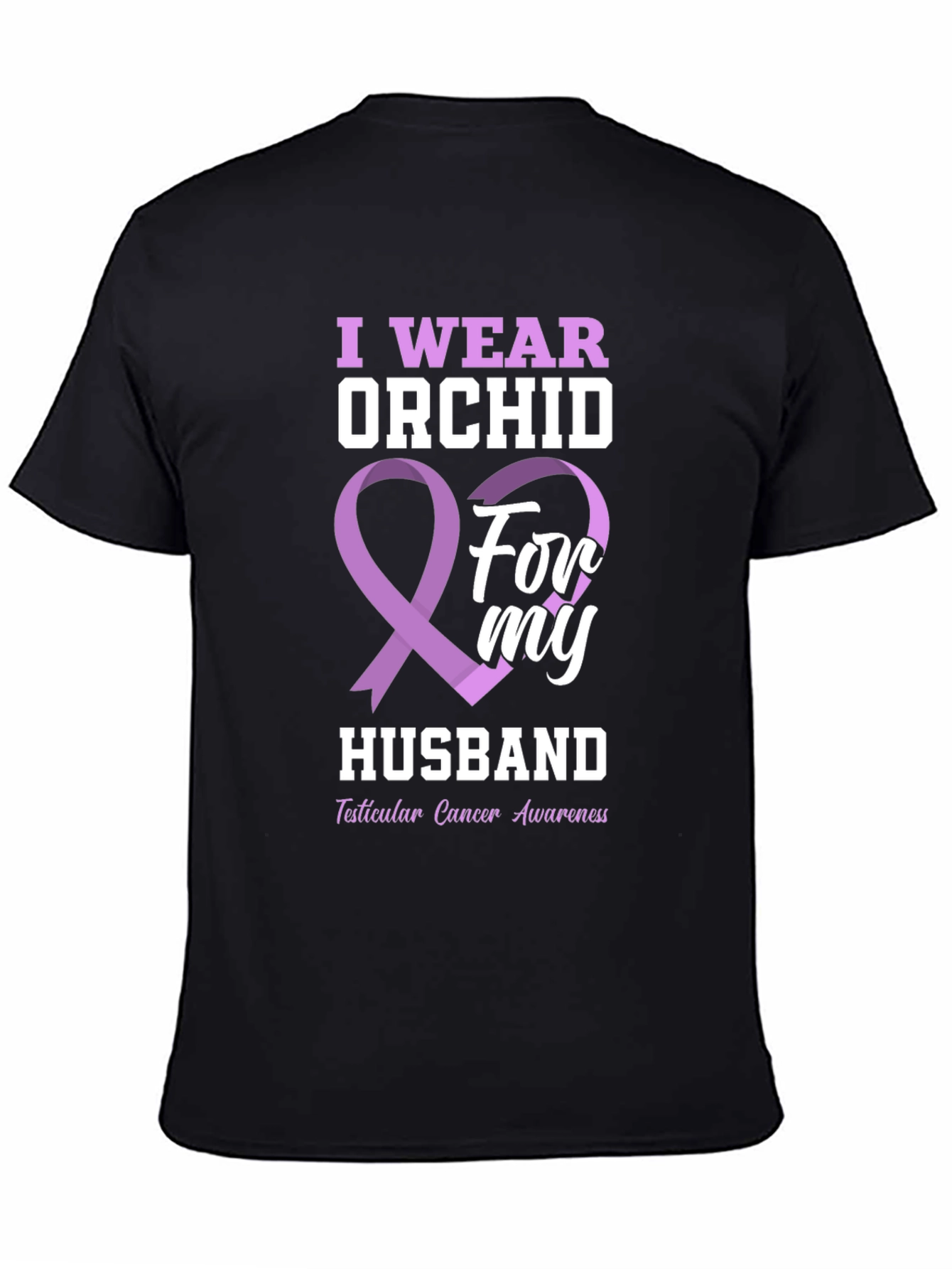 Orchid Ribbon Husband Cancer Awareness T-Shirt